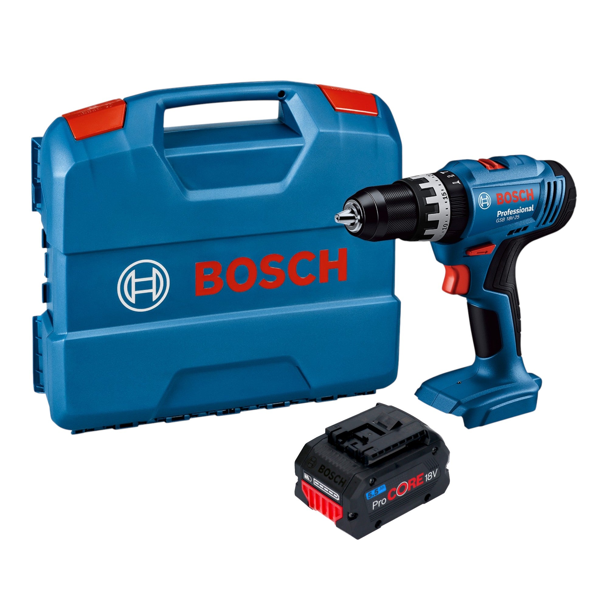 Bosch GSB 18V 25 Professional Akku Schlagbohrschrauber 18 V 56 Nm 1x ProCORE Akku 5 5 Ah L Case ohne Ladegeraet 0 - toolbrothers