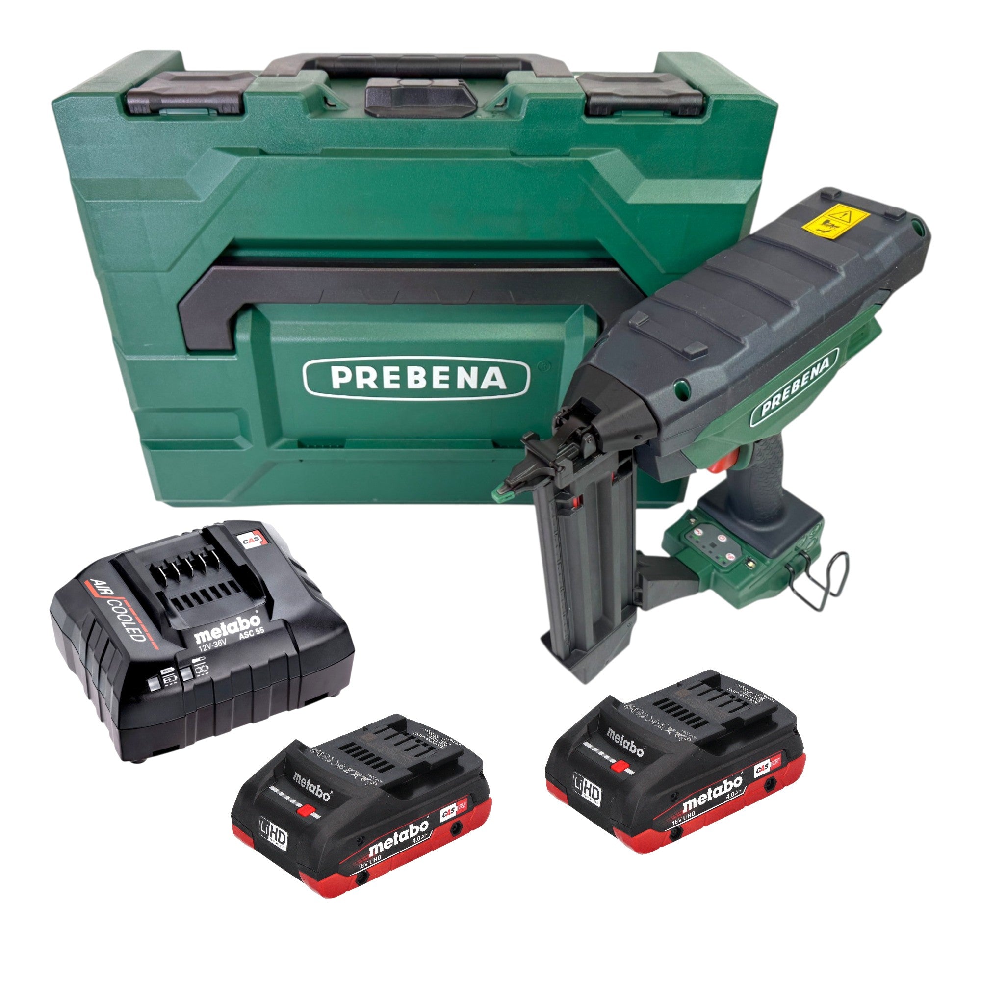 Prebena PKT 3 J55 Akku Nagler 18 V 16 55 mm CAS 2x LiHD Akku 4 0 Ah Ladegeraet 0 - toolbrothers