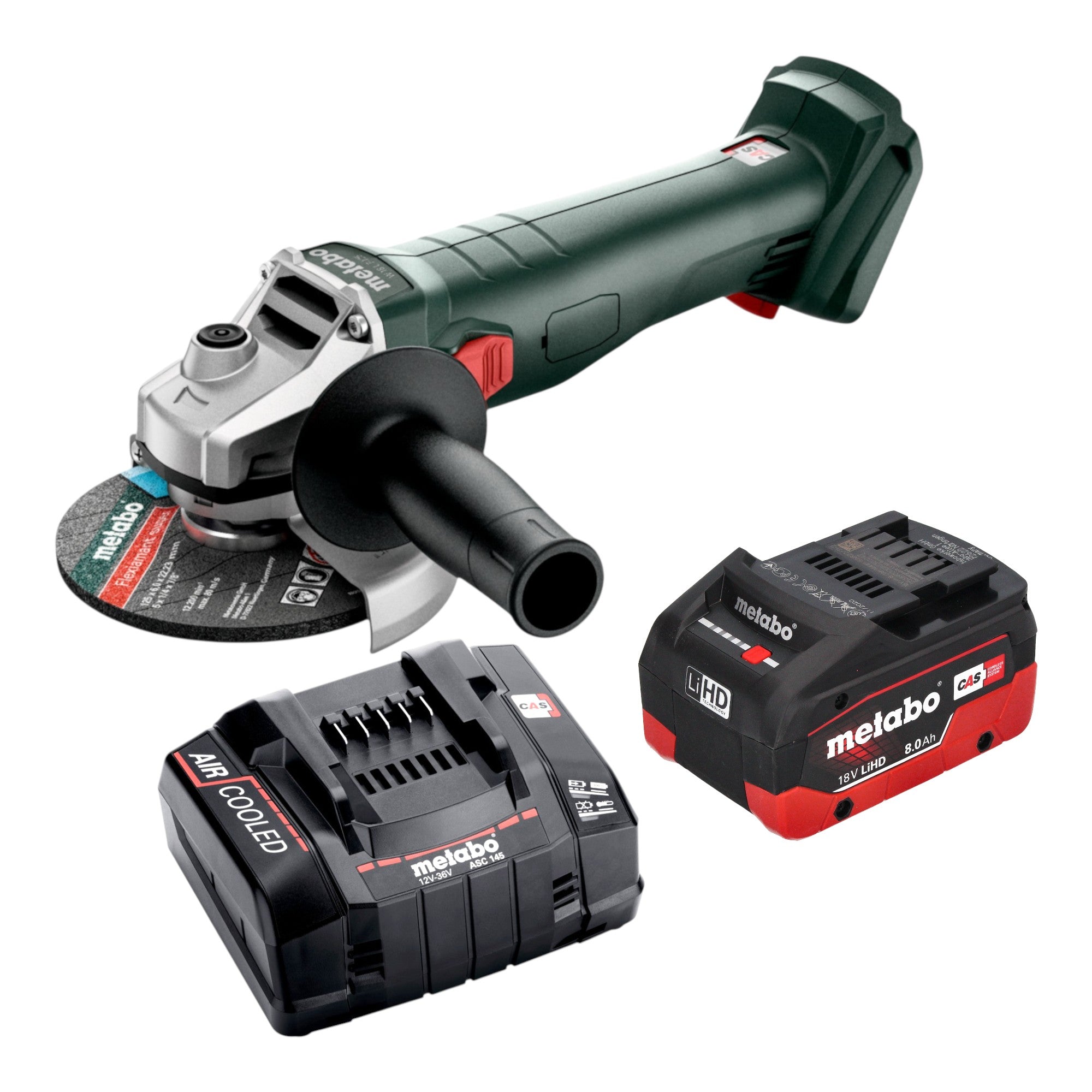 Metabo W 18 7 125 Akku Winkelschleifer 18 V 125 mm 1x LiHD Akku 8 0 Ah Ladegeraet 0 - toolbrothers