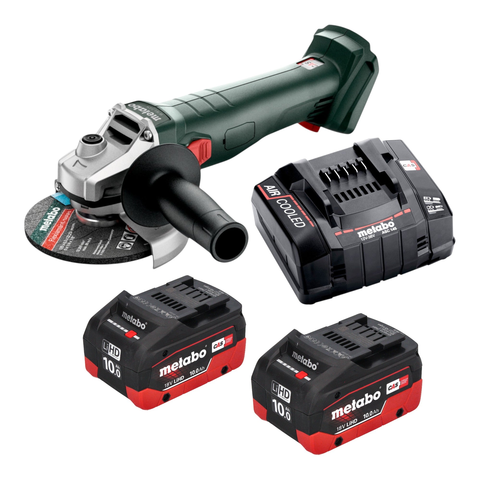 Metabo W 18 7 125 Akku Winkelschleifer 18 V 125 mm 2x LiHD Akku 10 0 Ah Ladegeraet 0 - toolbrothers