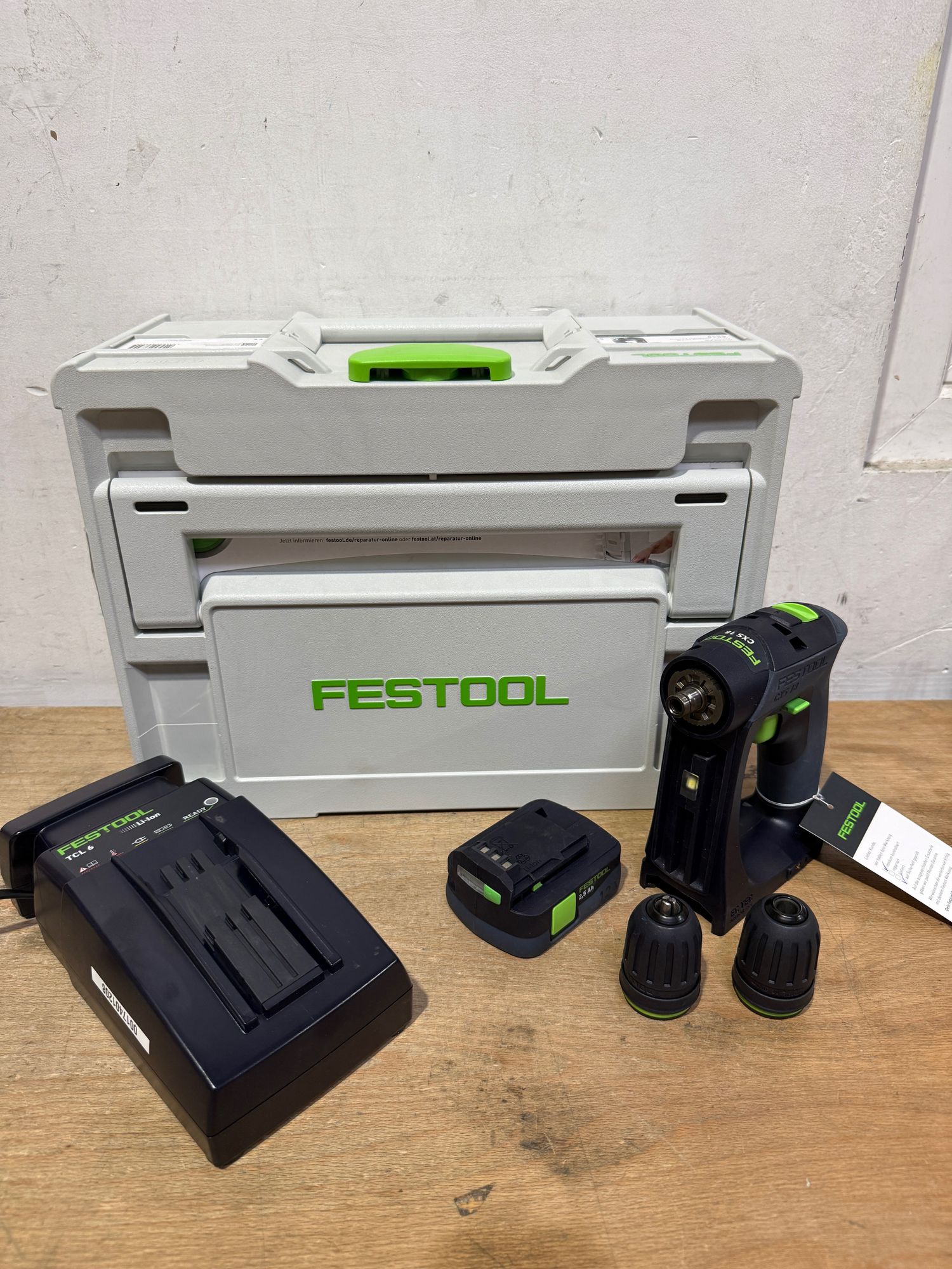 Festool CXS 12 2 5 Plus Akku Bohrschrauber 12 V 30 Nm Brushless 576864 2x Akku 2 5 Ah Ladegeraet Systainer Unvollstaendig 0 - toolbrothers