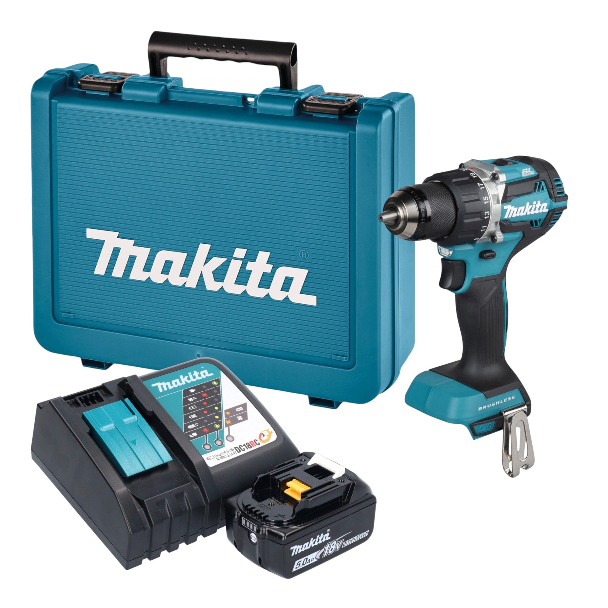 Makita DDF 484 RT1E Akku Bohrschrauber 18 V 54 Nm Brushless 1x Akku 5 0 Ah Ladegeraet Koffer 0 - toolbrothers