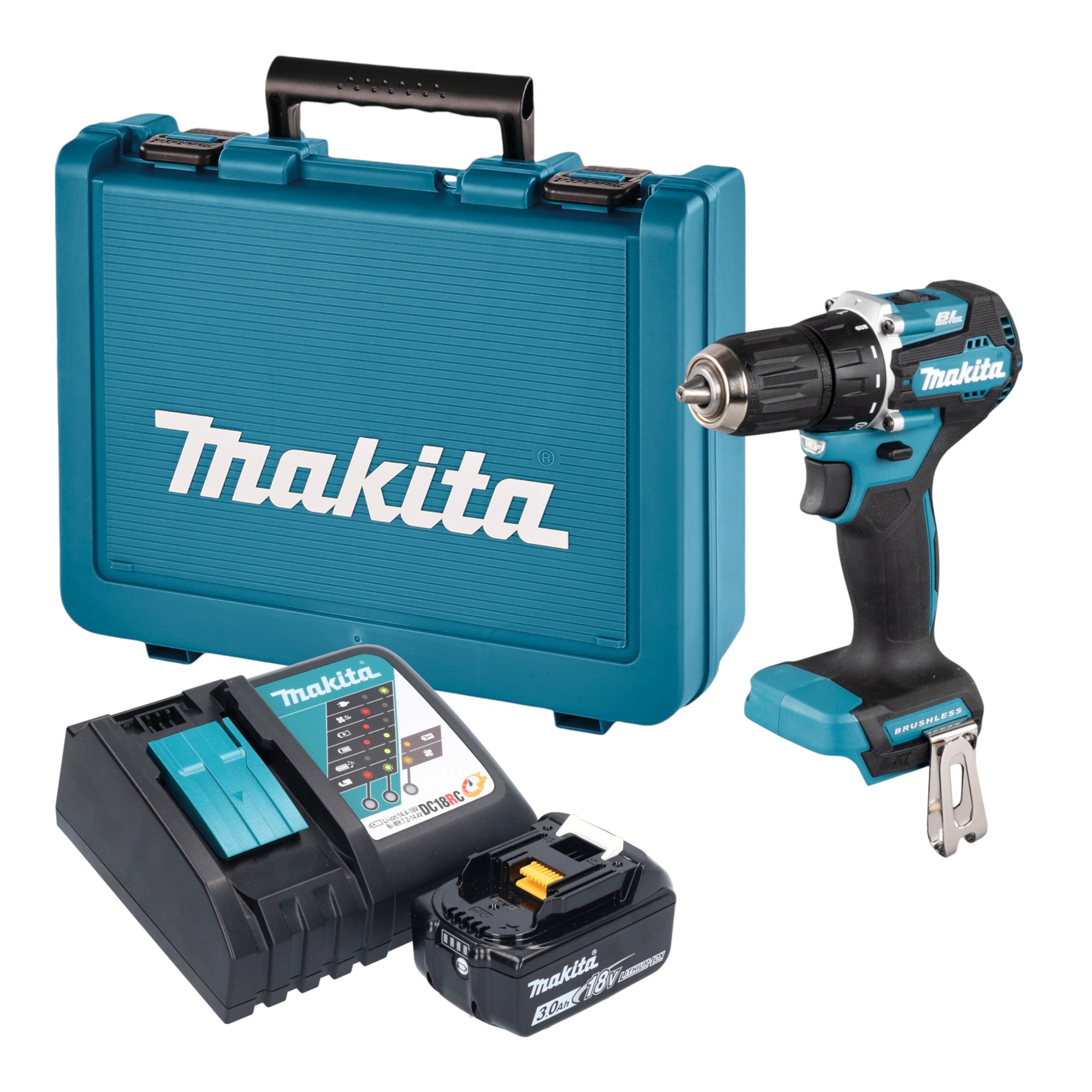 Makita DDF 487 RF1E Akku Bohrschrauber 18 V 40 Nm Brushless 1x Akku 3 0 Ah Ladegeraet Koffer 0 - toolbrothers
