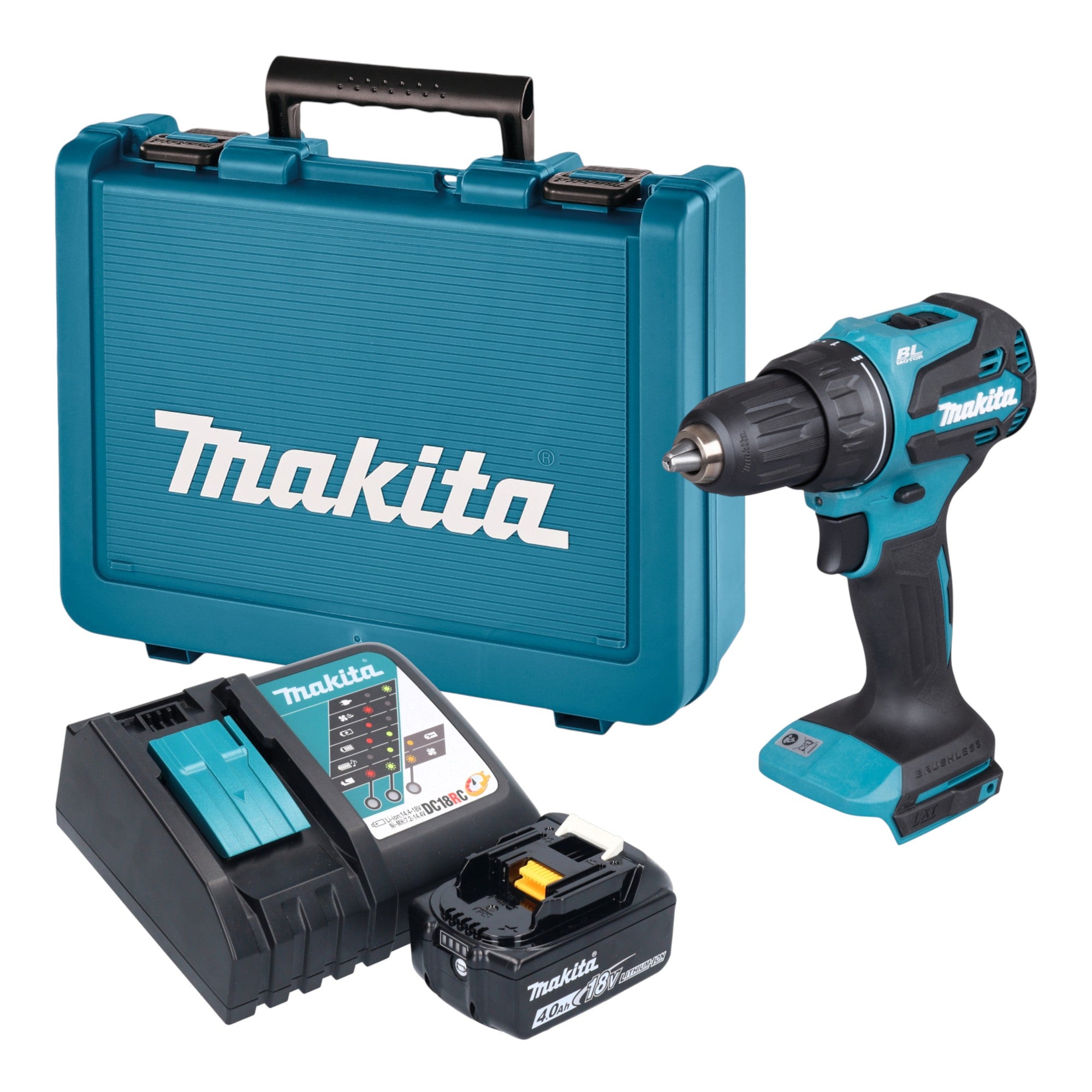 Makita DDF 490 RM1E Akku Bohrschrauber 18 V 65 Nm Brushless 1x Akku 4 0 Ah Ladegeraet Koffer 0 - toolbrothers