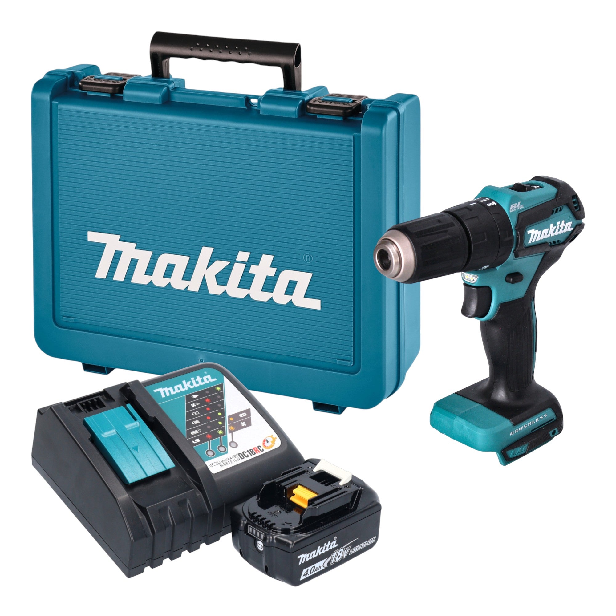 Makita DHP 483 RM1E Akku Schlagbohrschrauber 18 V 40 Nm Brushless 1x Akku 4 0 Ah Ladegeraet Koffer 0 - toolbrothers