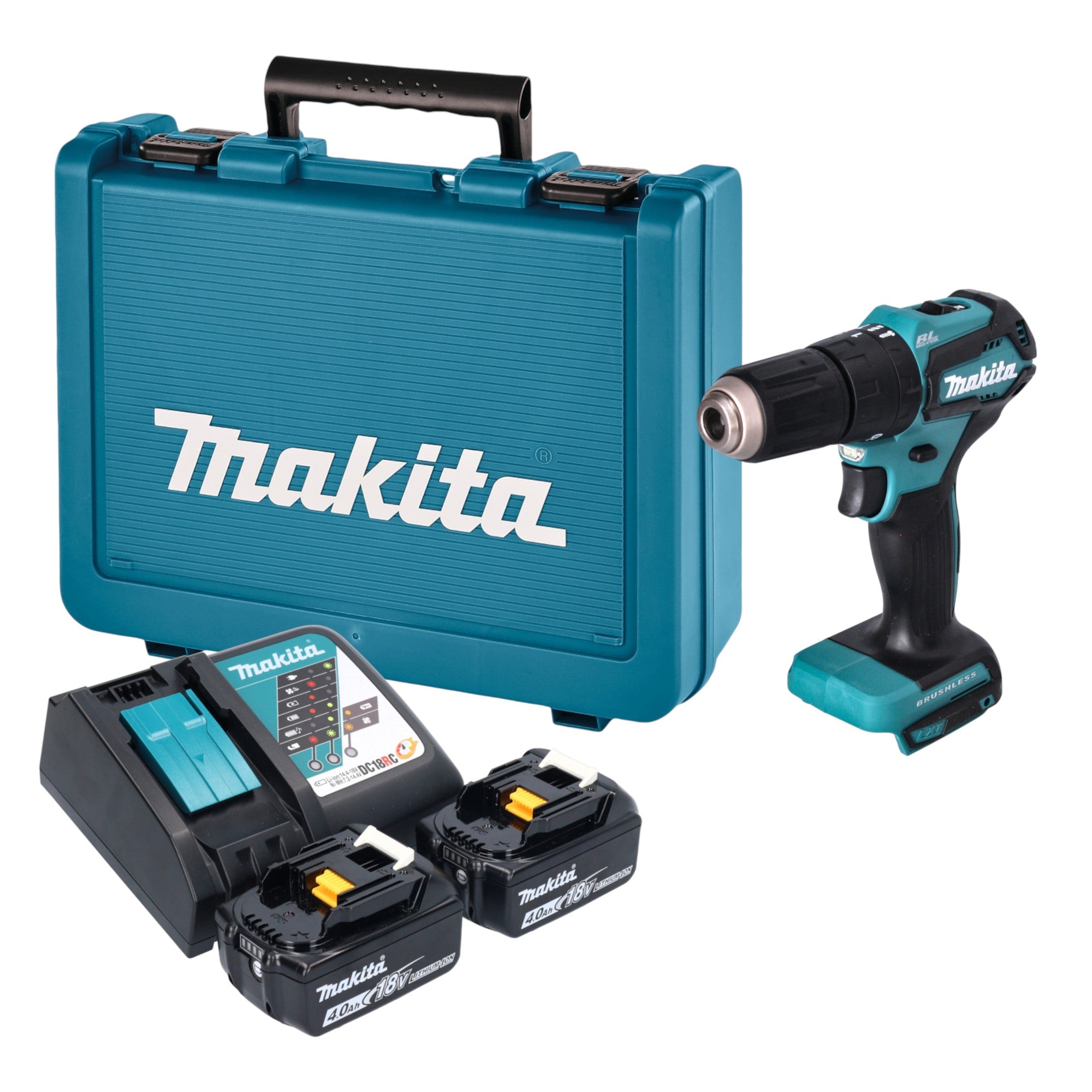 Makita DHP 483 RME Akku Schlagbohrschrauber 18 V 40 Nm Brushless 2x Akku 4 0 Ah Ladegeraet Koffer 0 - toolbrothers