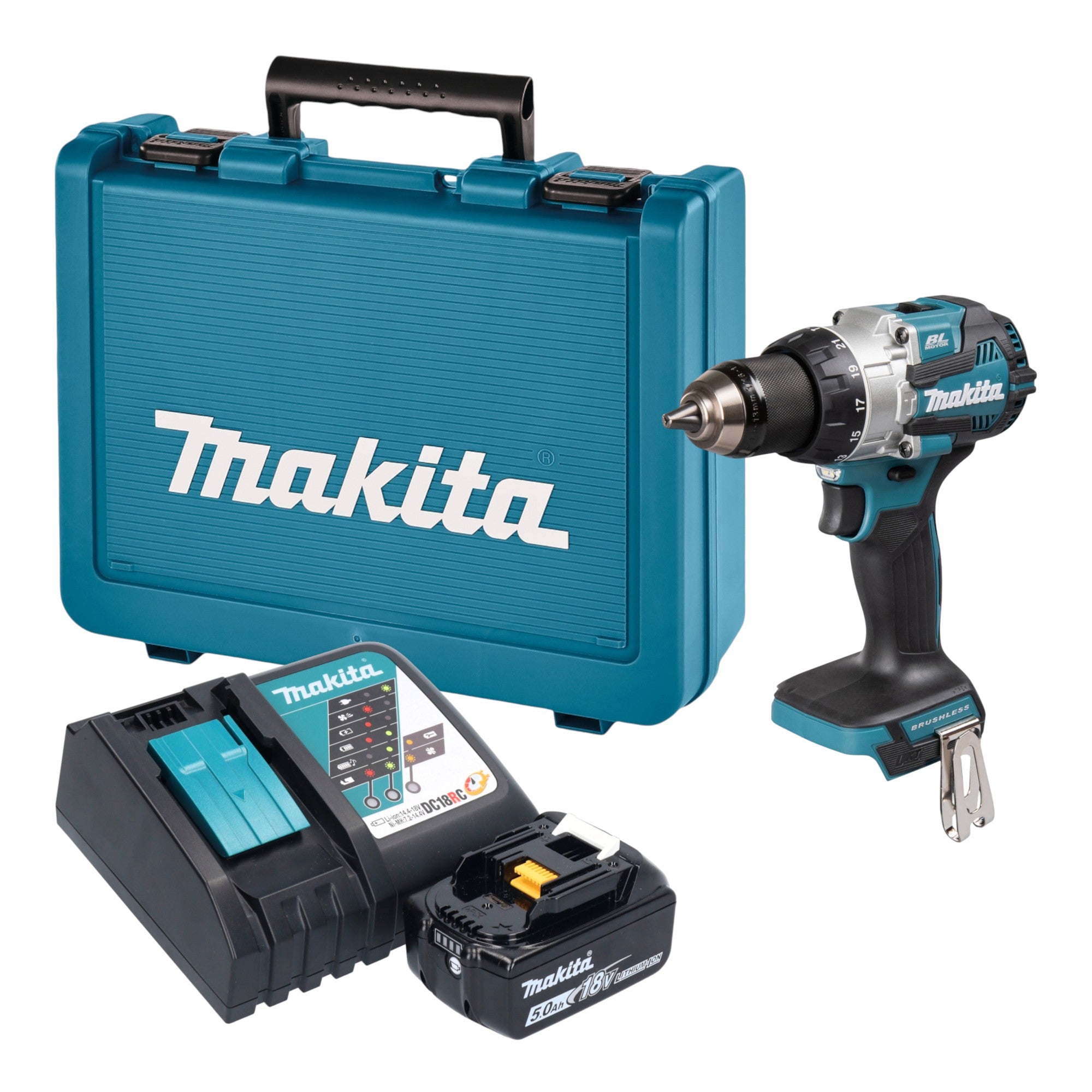 Makita DHP 489 RT1E Akku Schlagbohrschrauber 18 V 73 Nm Brushless 1x Akku 5 0 Ah Ladegeraet Koffer 0 - toolbrothers