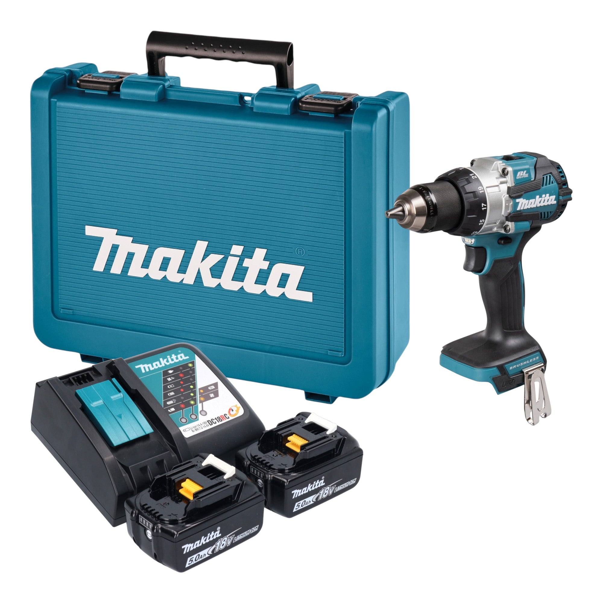 Makita DHP 489 RTE Akku Schlagbohrschrauber 18 V 73 Nm Brushless 2x Akku 5 0 Ah Ladegeraet Koffer 0 - toolbrothers