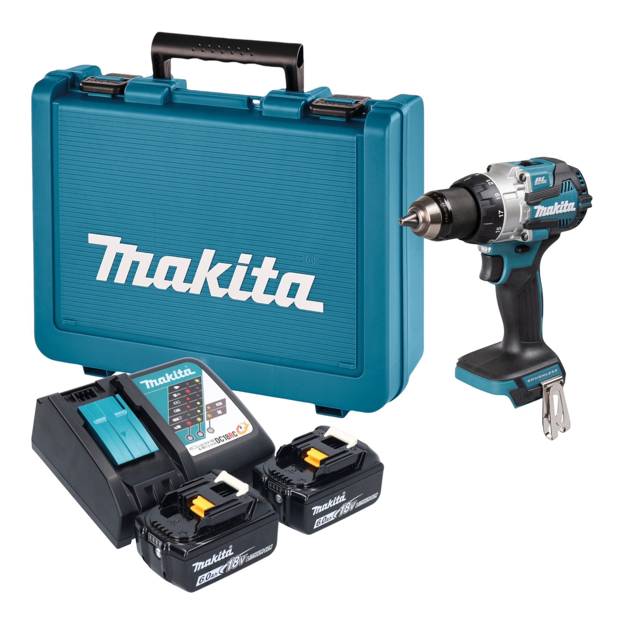 Makita DHP 489 RGE Akku Schlagbohrschrauber 18 V 73 Nm Brushless 2x Akku 6 0 Ah Ladegeraet Koffer 0 - toolbrothers