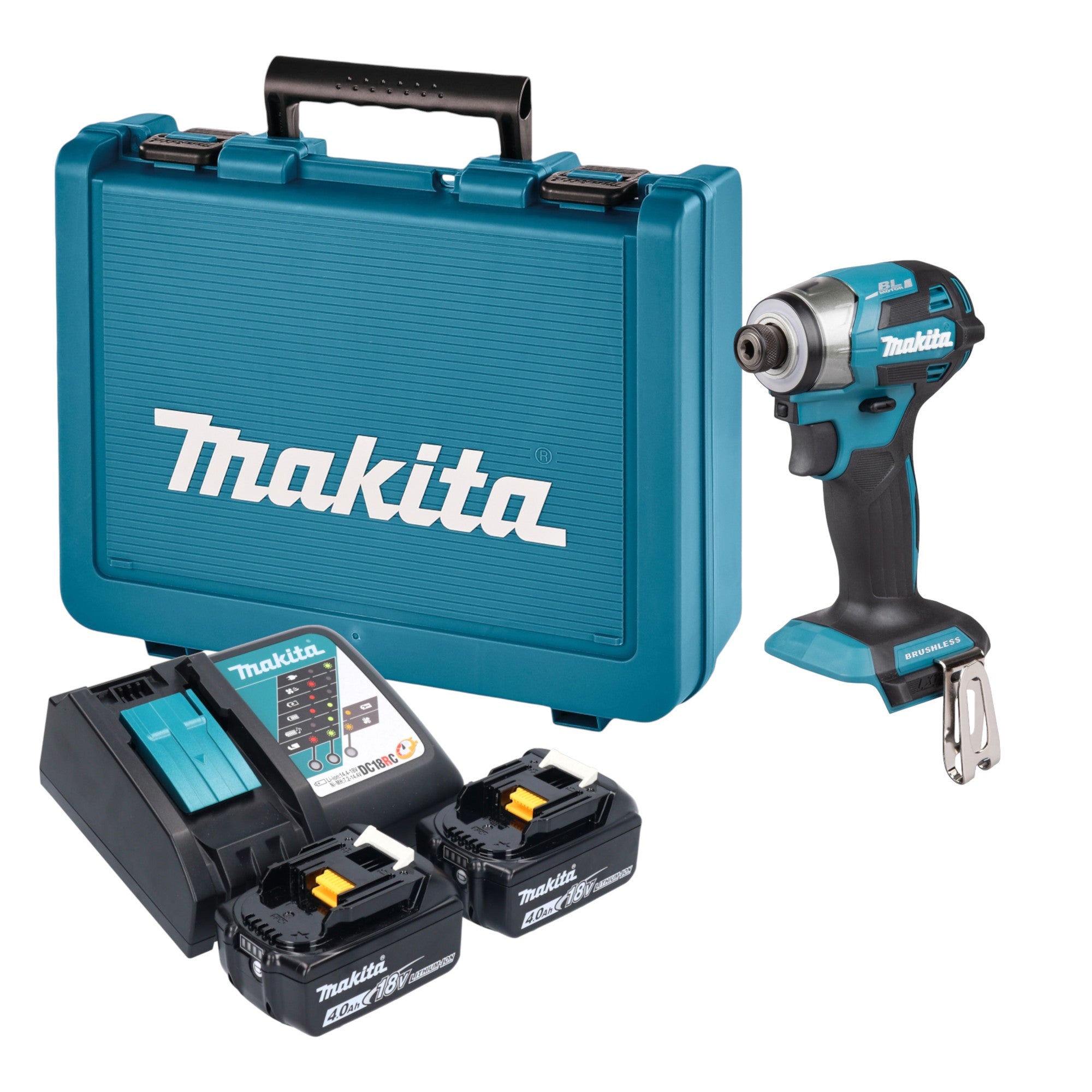 Makita DTD 173 RME Akku Schlagschrauber 18 V 180 Nm 1 4 Brushless 2x Akku 4 0 Ah Ladegeraet Koffer 0 - toolbrothers