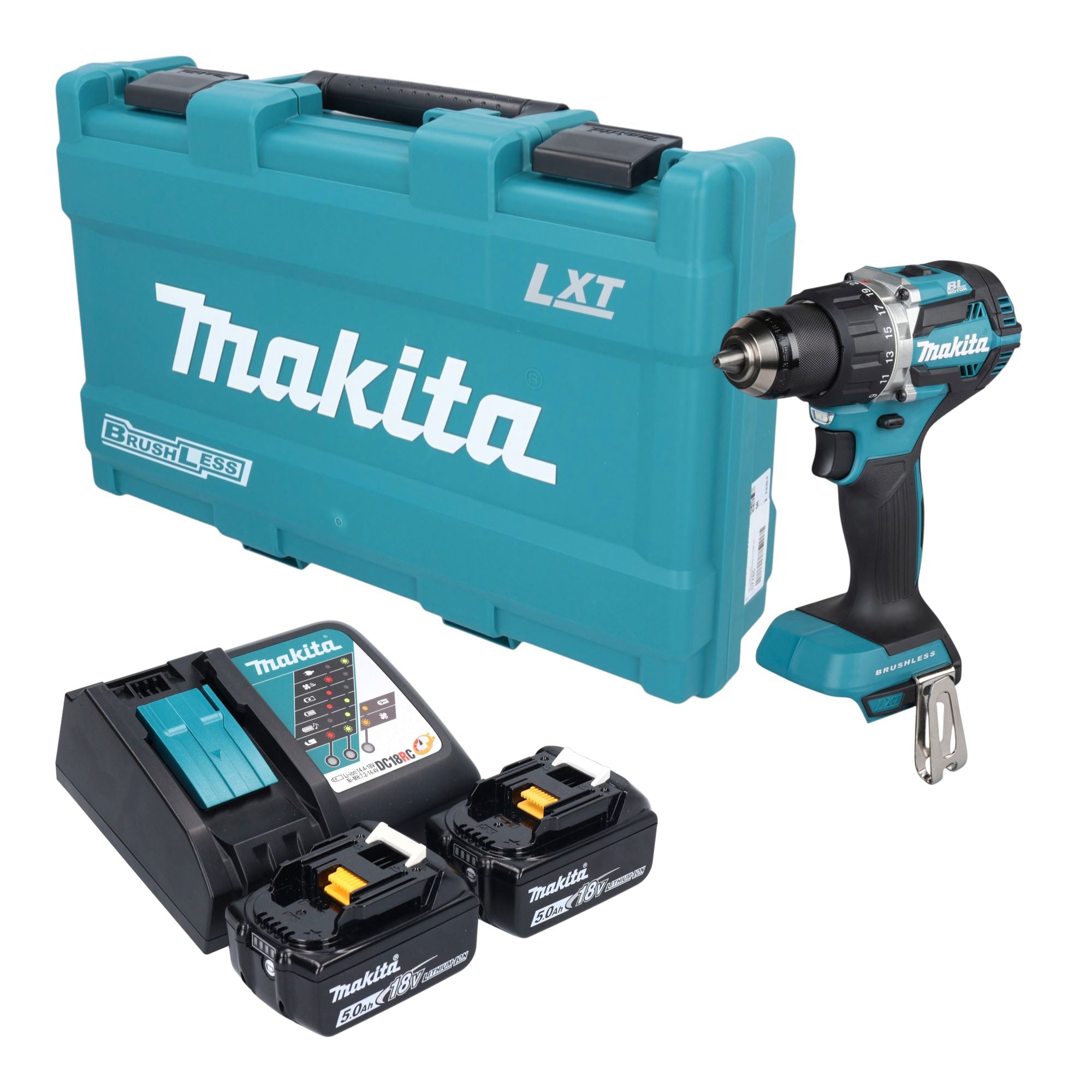 Makita DDF 484 RTK Akku Bohrschrauber 18 V 54 Nm Brushless 2x Akku 5 0 Ah Ladegeraet Koffer 0 - toolbrothers