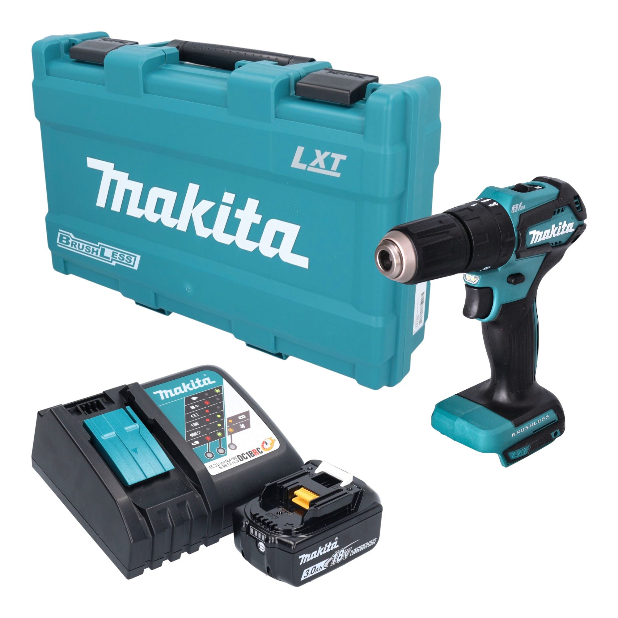 Makita DHP 483 RF1K Akku Schlagbohrschrauber 18 V 40 Nm Brushless 1x Akku 3 0 Ah Ladegeraet Koffer 0 - toolbrothers