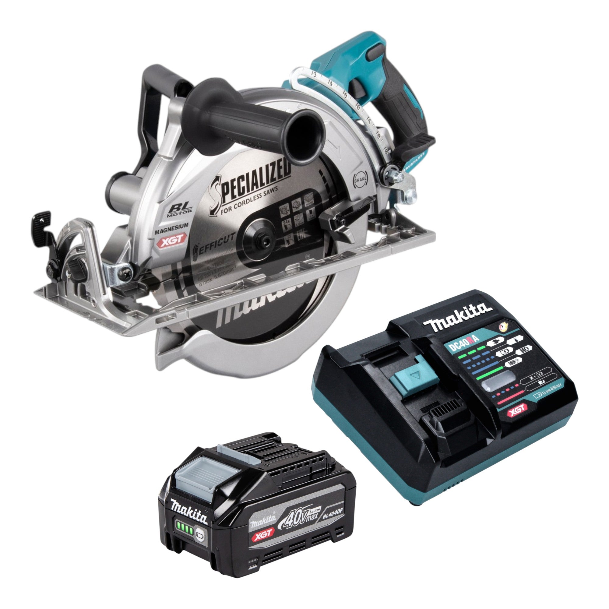 Makita RS 002 GU101 Akku Handkreissaege 40 V max 260 mm Brushless 1x Akku 4 0 Ah Ladegeraet 0 - toolbrothers