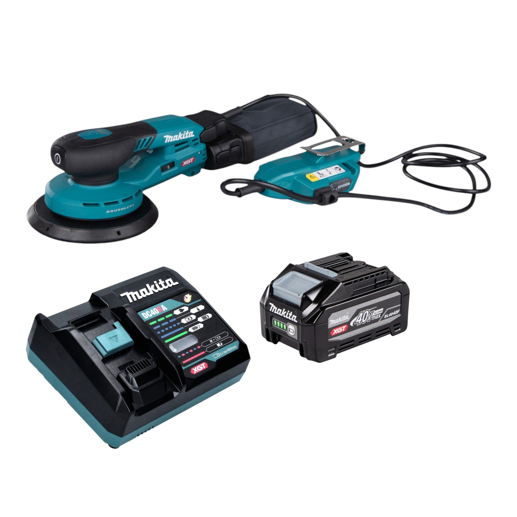 Makita BO 002 CGU101 Akku Exzenterschleifer 40 V max 150 mm 5 0 mm Hub Brushless 1x Akku 4 0 Ah Ladegeraet 0 - toolbrothers