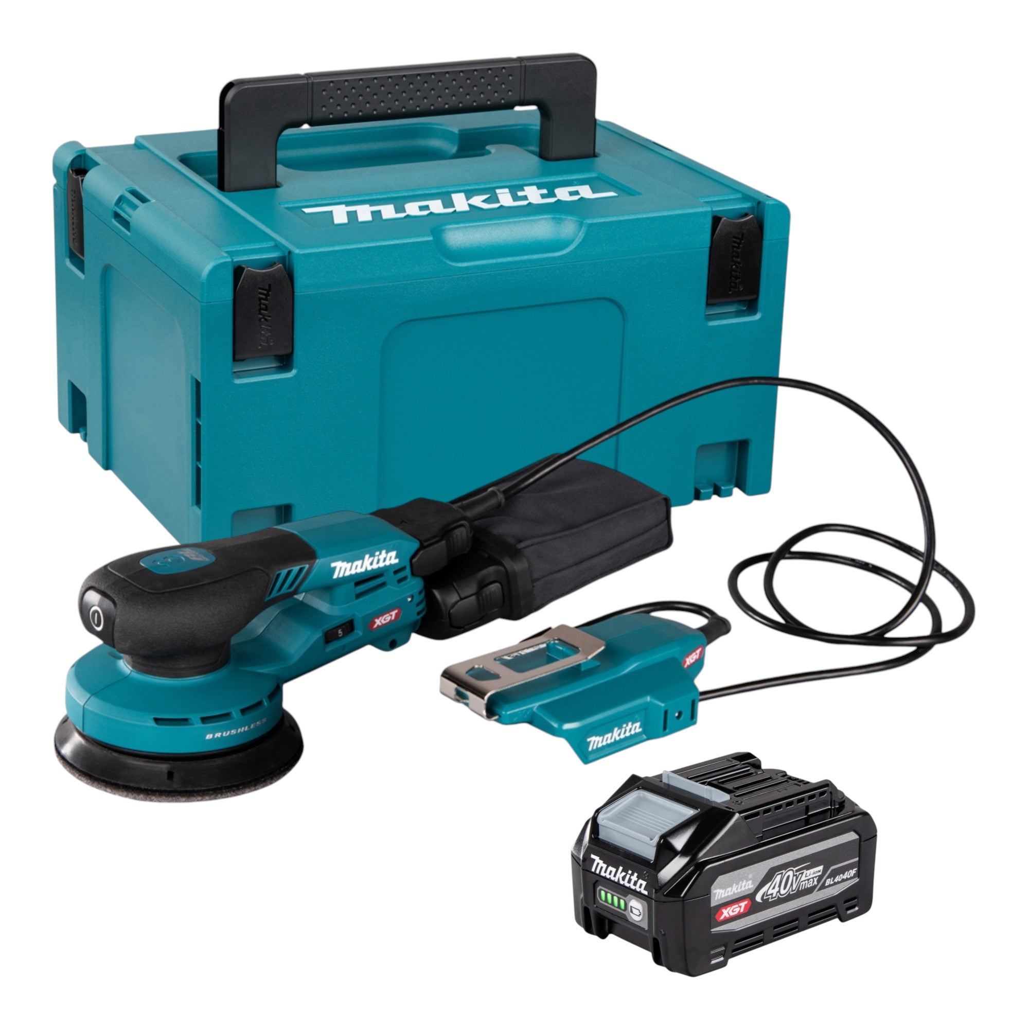 Makita BO 003 CGU101 Akku Exzenterschleifer 40 V max 125 mm 3 0 mm Hub Brushless 1x Akku 4 0 Ah Makpac ohne Ladegeraet 0 - toolbrothers