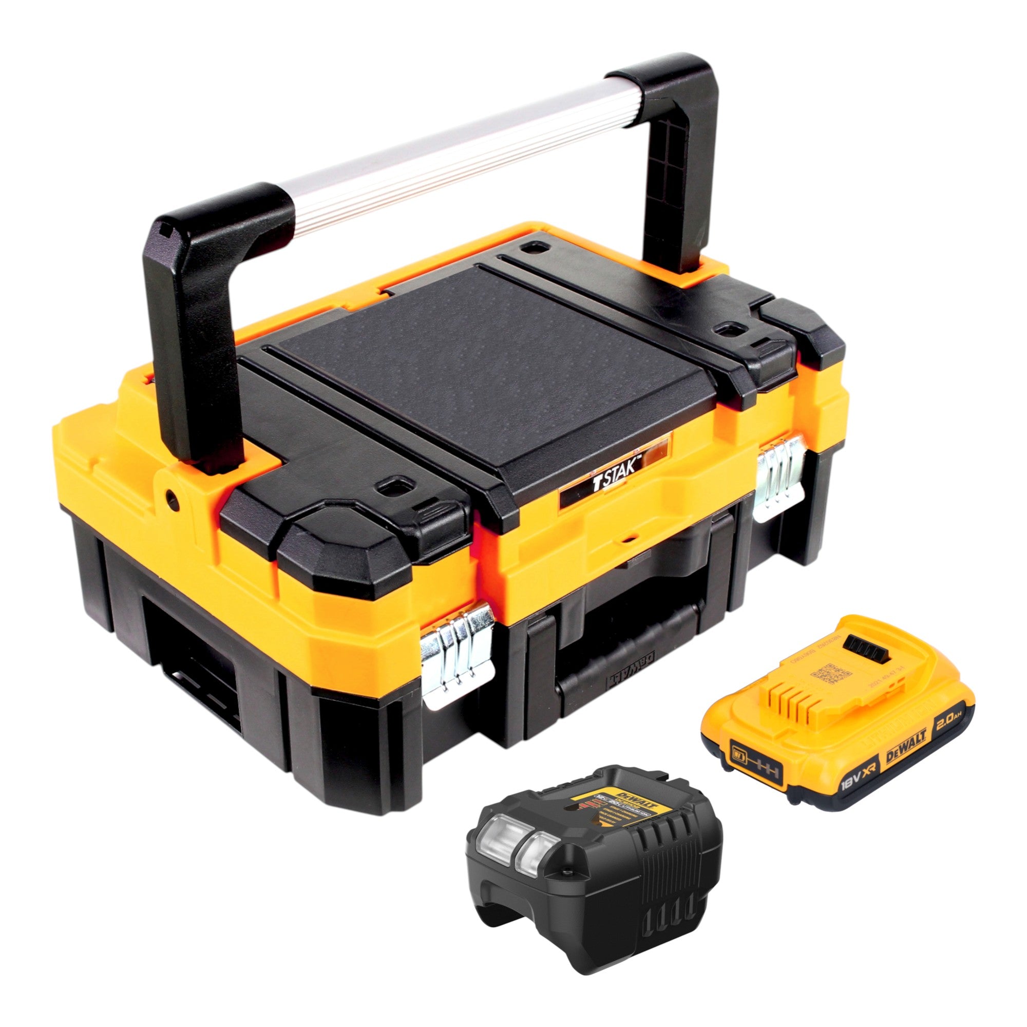 DeWalt DCB 1102 D1T Akku Starter Set 18 V mit 1x Akku 2 0 Ah DCB 1102 Ladegeraet TSTAK 0 - toolbrothers