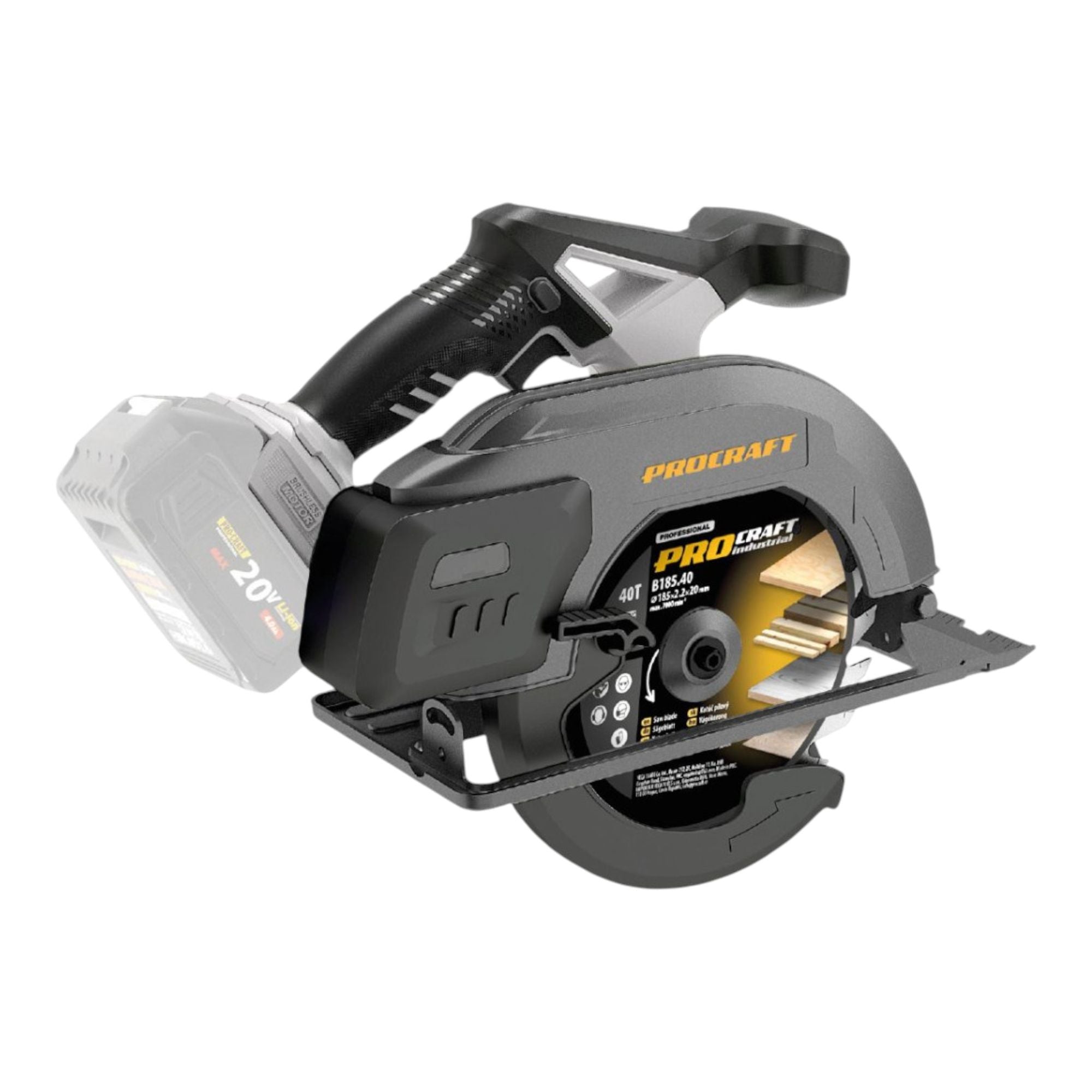 Procraft Industrial CS185A BB Akku Handkreissaege 20 V 185 mm Brushless Solo ohne Akku ohne Ladegeraet 1 - toolbrothers