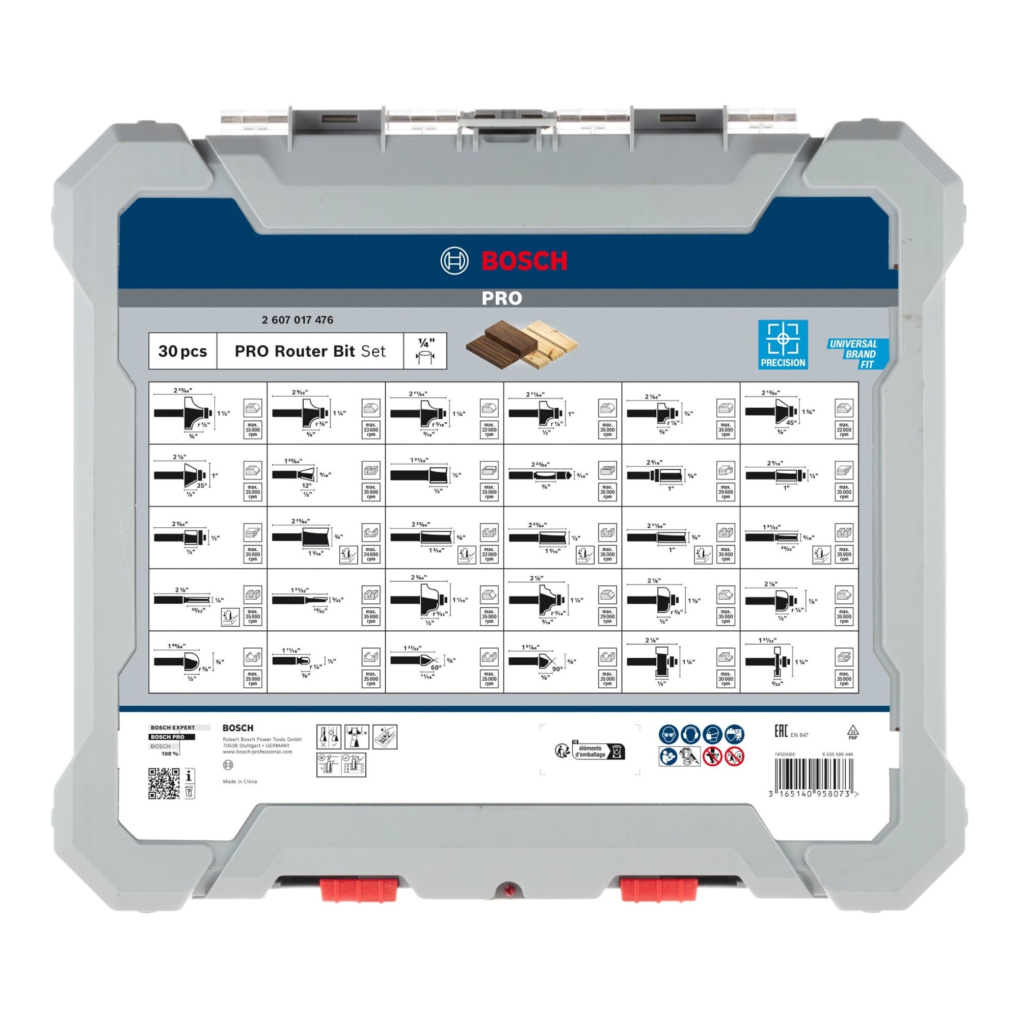 Bosch PRO Fraeser Set Gemischt 30 tlg 6 35 mm Shaft 2607017476 fuer Oberfraesen und Kantenfraesen 2 - toolbrothers