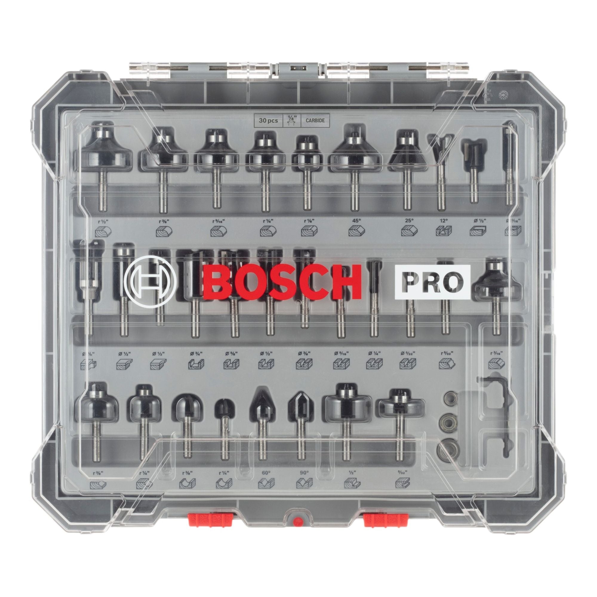 Bosch PRO Fraeser Set Gemischt 30 tlg 6 35 mm Shaft 2607017476 fuer Oberfraesen und Kantenfraesen 1 - toolbrothers