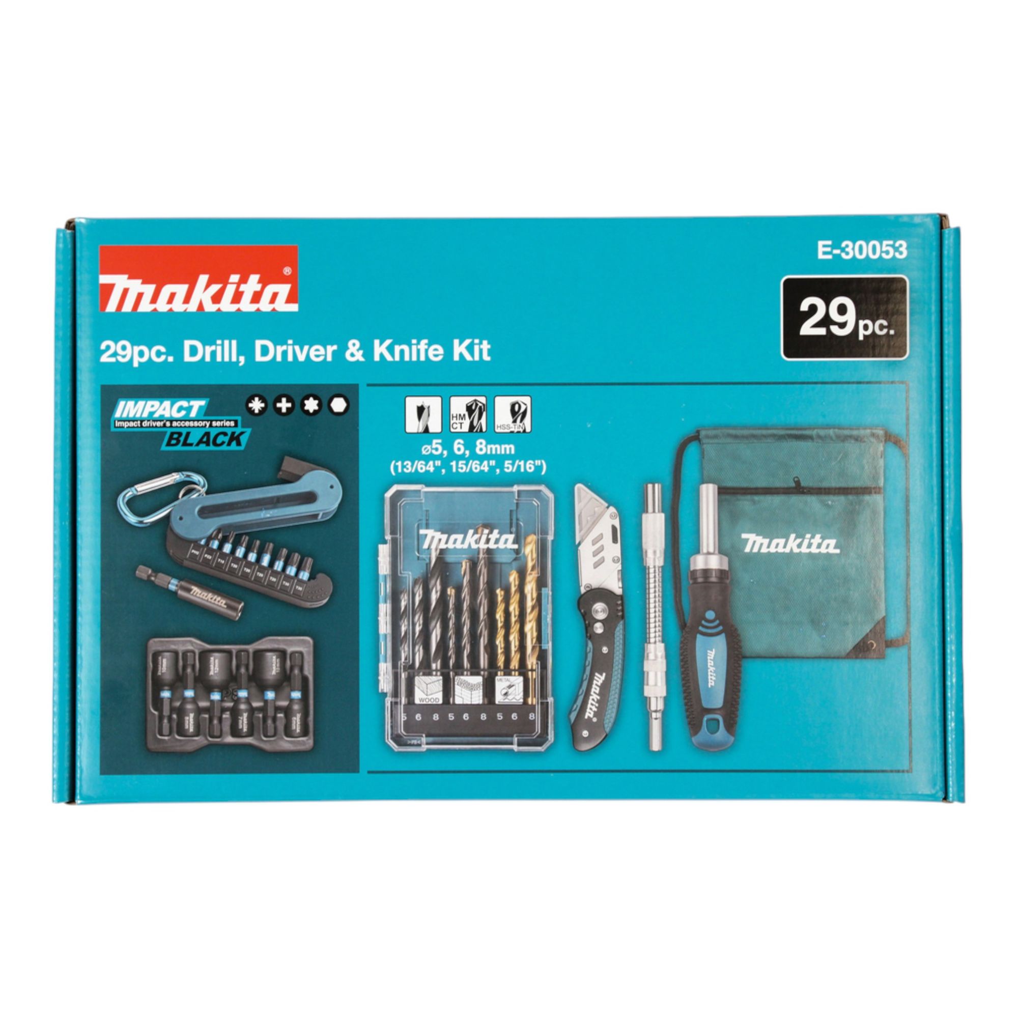Makita E 30053 Werkzeugset 29 tlg Bits Bohrer Stecknuesse Sportbeutel 1 - toolbrothers