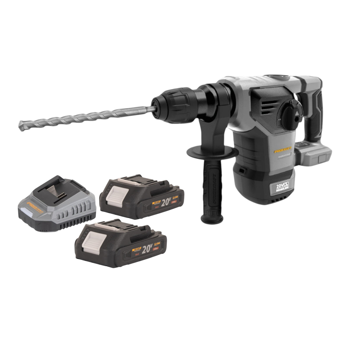 Marteau combiné sans fil Procraft Industrial HD20B-BB 20 V 5 J SDS plus Brushless + 2 batteries 2,0 Ah + chargeur