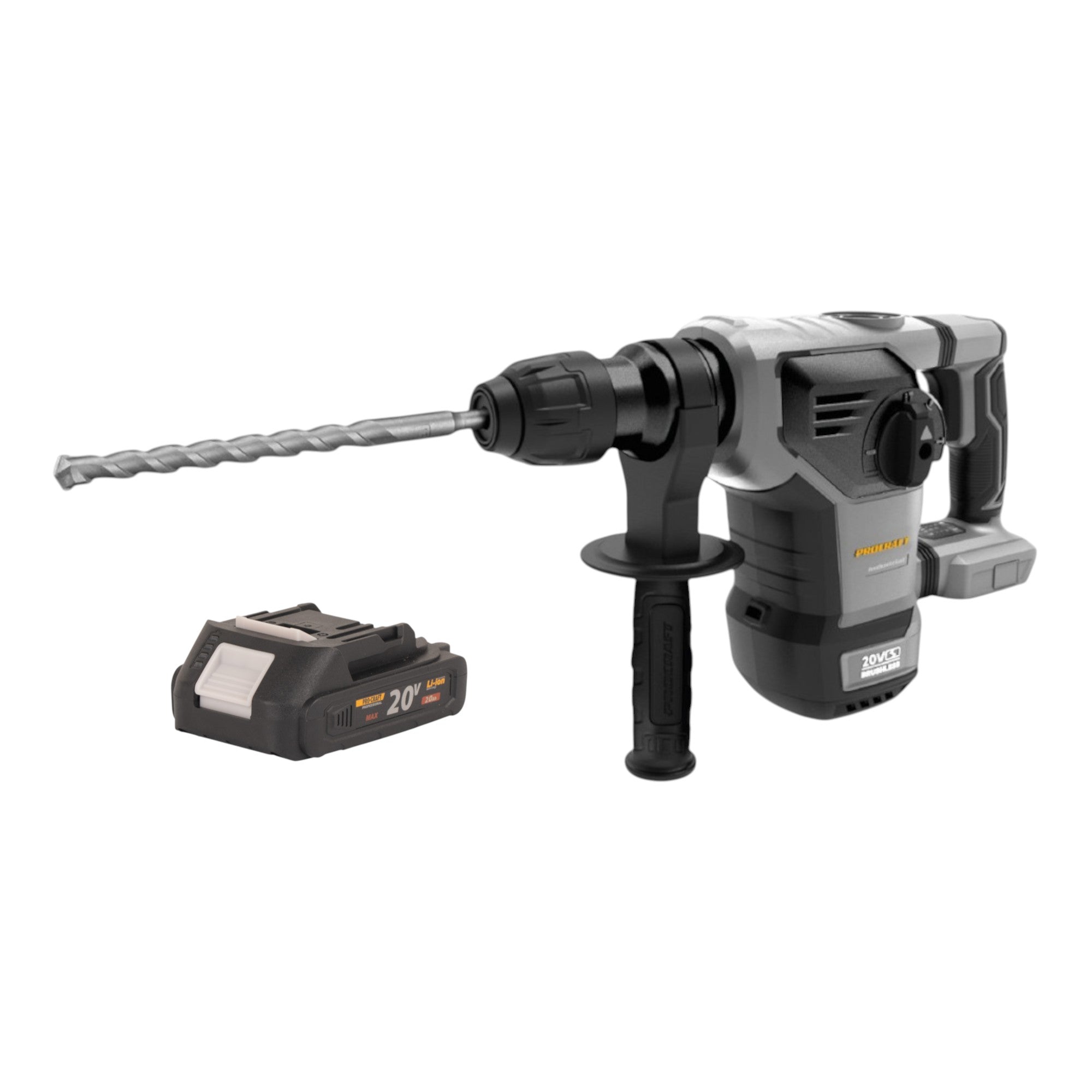 Procraft Industrial HD20B BB C Akku Kombihammer 20 V 5 J SDS plus Brushless 1x Akku 2 0 Ah Koffer ohne Ladegeraet 0 - toolbrothers