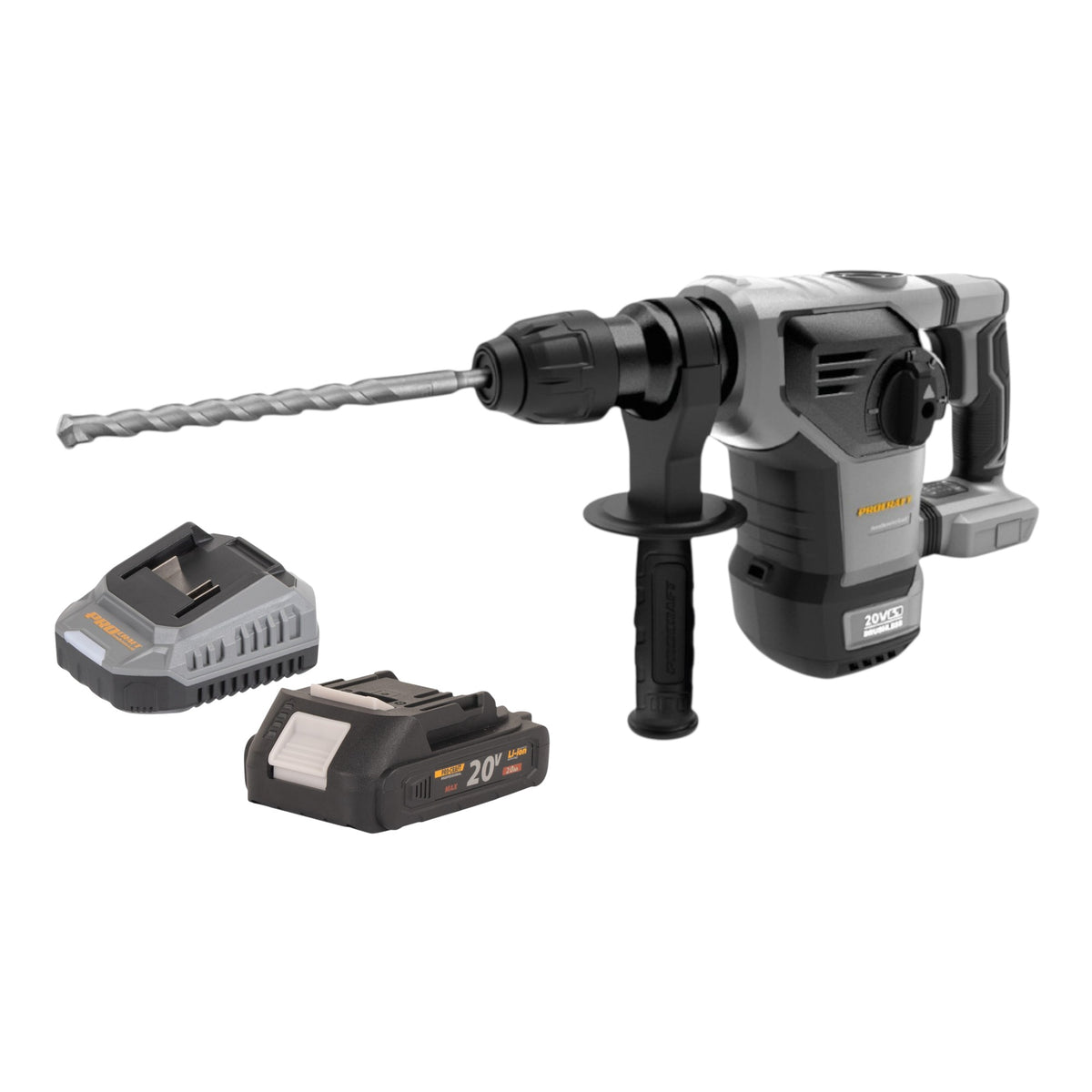 Marteau combiné sans fil Procraft Industrial HD20B-BB-C 20 V 5 J SDS plus Brushless + 1 batterie 2,0 Ah + chargeur + mallette