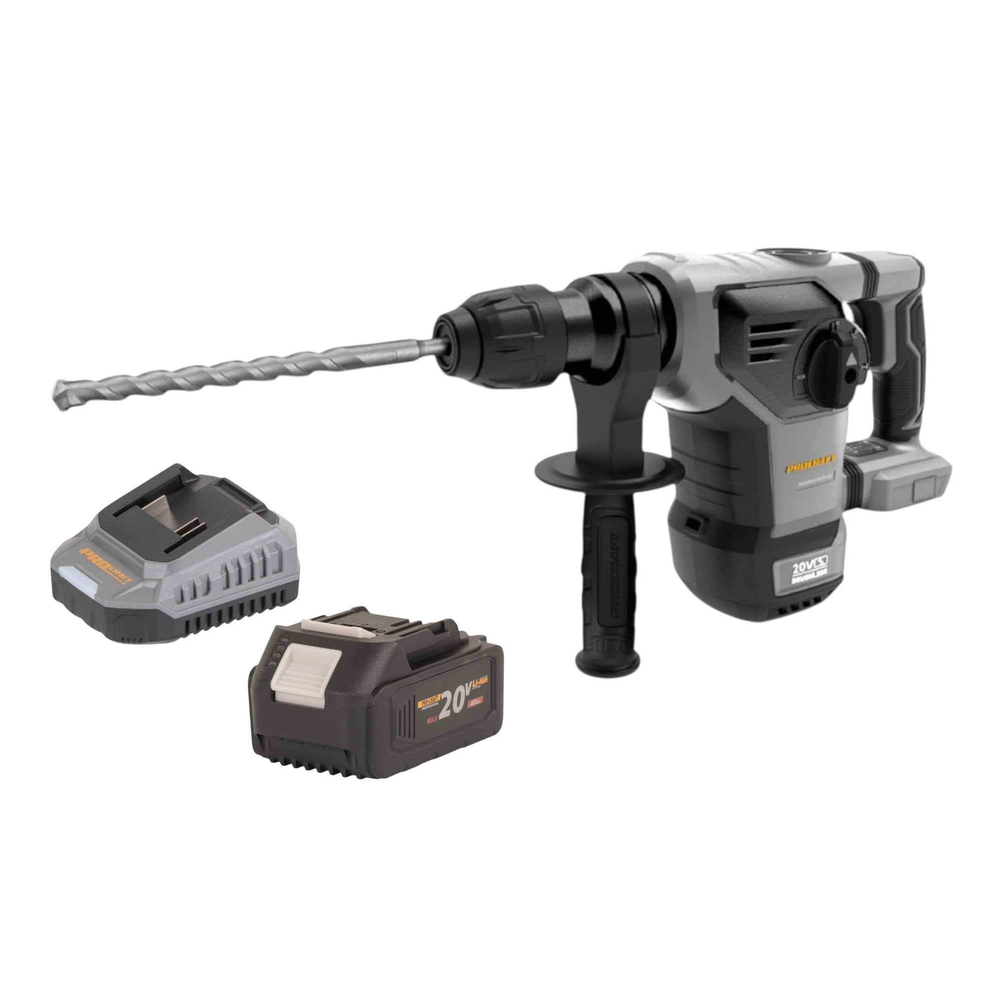 Procraft Industrial HD20B BB C Akku Kombihammer 20 V 5 J SDS plus Brushless 1x Akku 4 0 Ah Ladegeraet Koffer 0 - toolbrothers