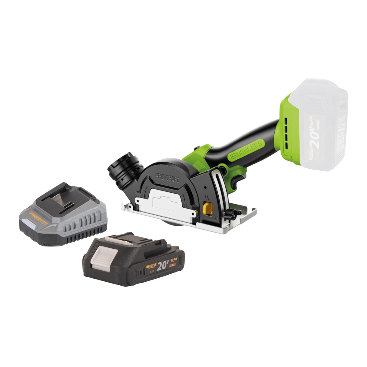 Mini-scie universelle sans fil Procraft PCA16-BB 20 V 85 mm sans balais + 1 batterie 2,0 Ah + chargeur