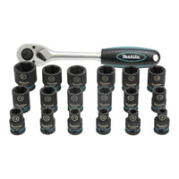 Makita E 30069 Impact Black Ratschen und Schlagnuss Set 1 2 19 tlg Ratsche 0 - toolbrothers