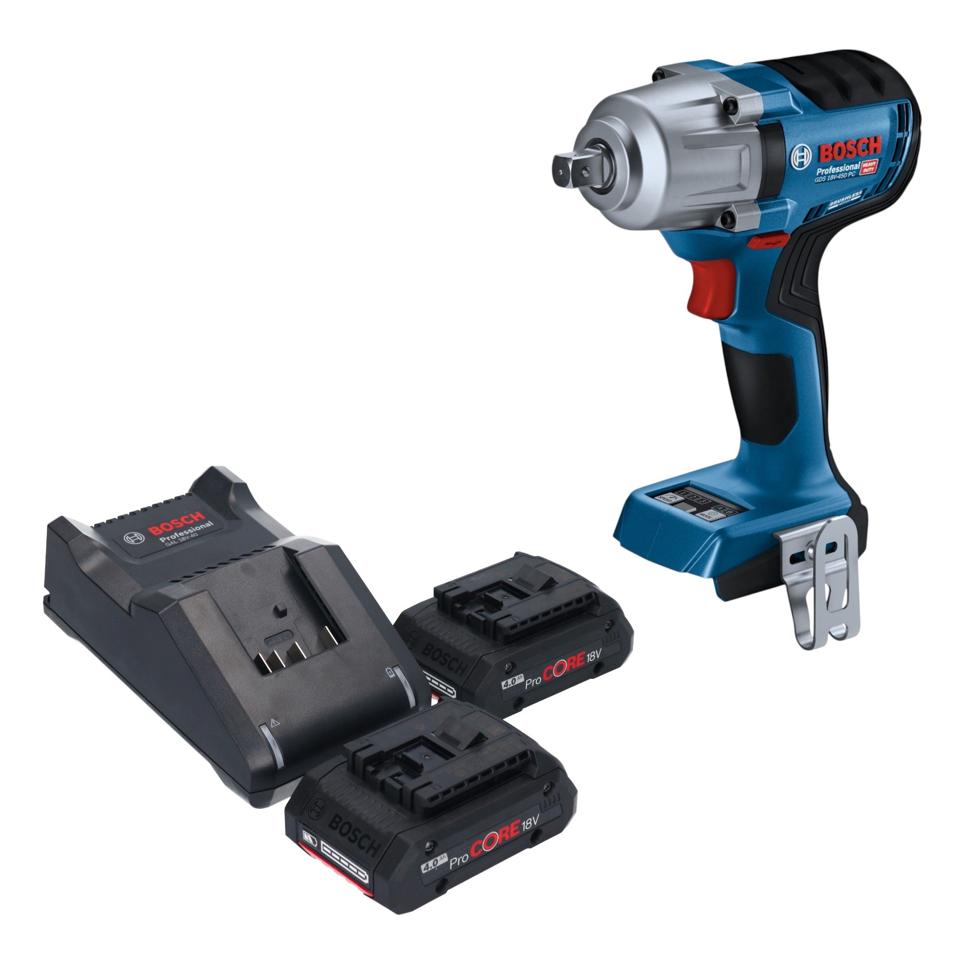Bosch GDS 18V 450 PC Professional Akku Schlagschrauber 18 V 450 Nm 1 2 Brushless 2x ProCORE Akku 4 0 Ah Ladegeraet 0 - toolbrothers