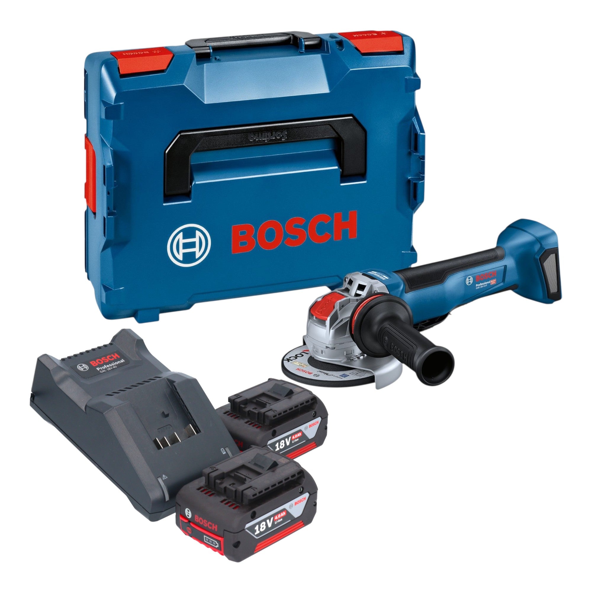 Bosch GWX 18V 10 P Professional Akku Winkelschleifer 18 V 125 mm X LOCK Brushless 2x Akku 4 0 Ah Ladegeraet L Boxx 0 - toolbrothers