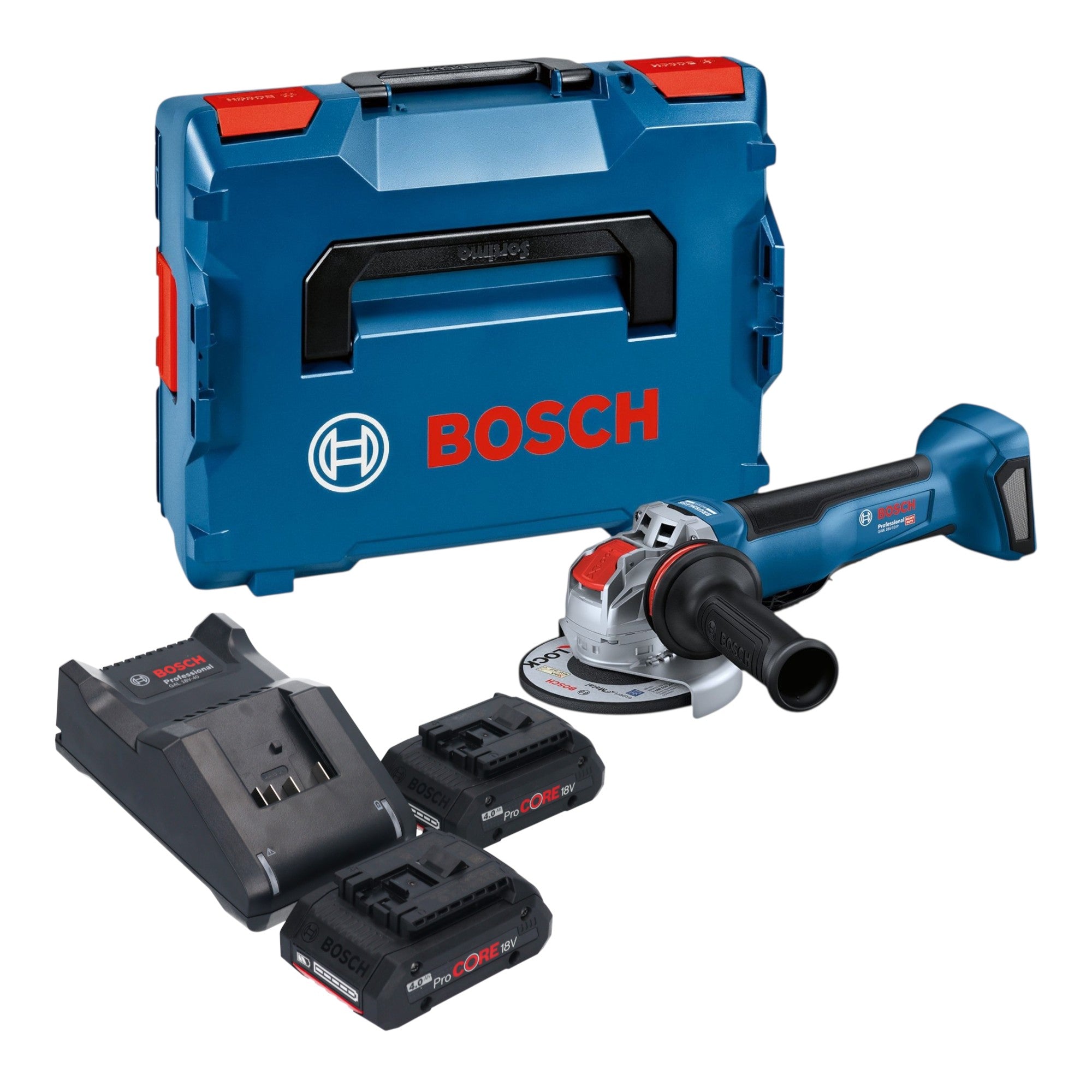 Bosch GWX 18V 10 P Professional Akku Winkelschleifer 18 V 125 mm X LOCK Brushless 2x ProCORE Akku 4 0 Ah Ladegeraet L Boxx 0 - toolbrothers