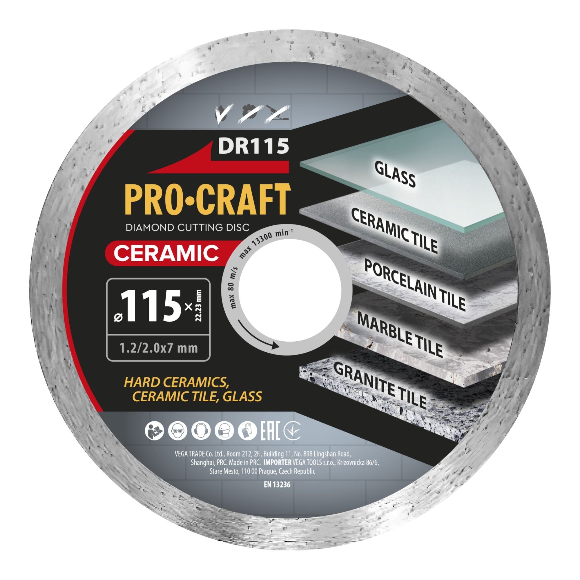 Procraft DR115 Diamanttrennscheibe Ceramic 115 x 22 23 mm 1 - toolbrothers