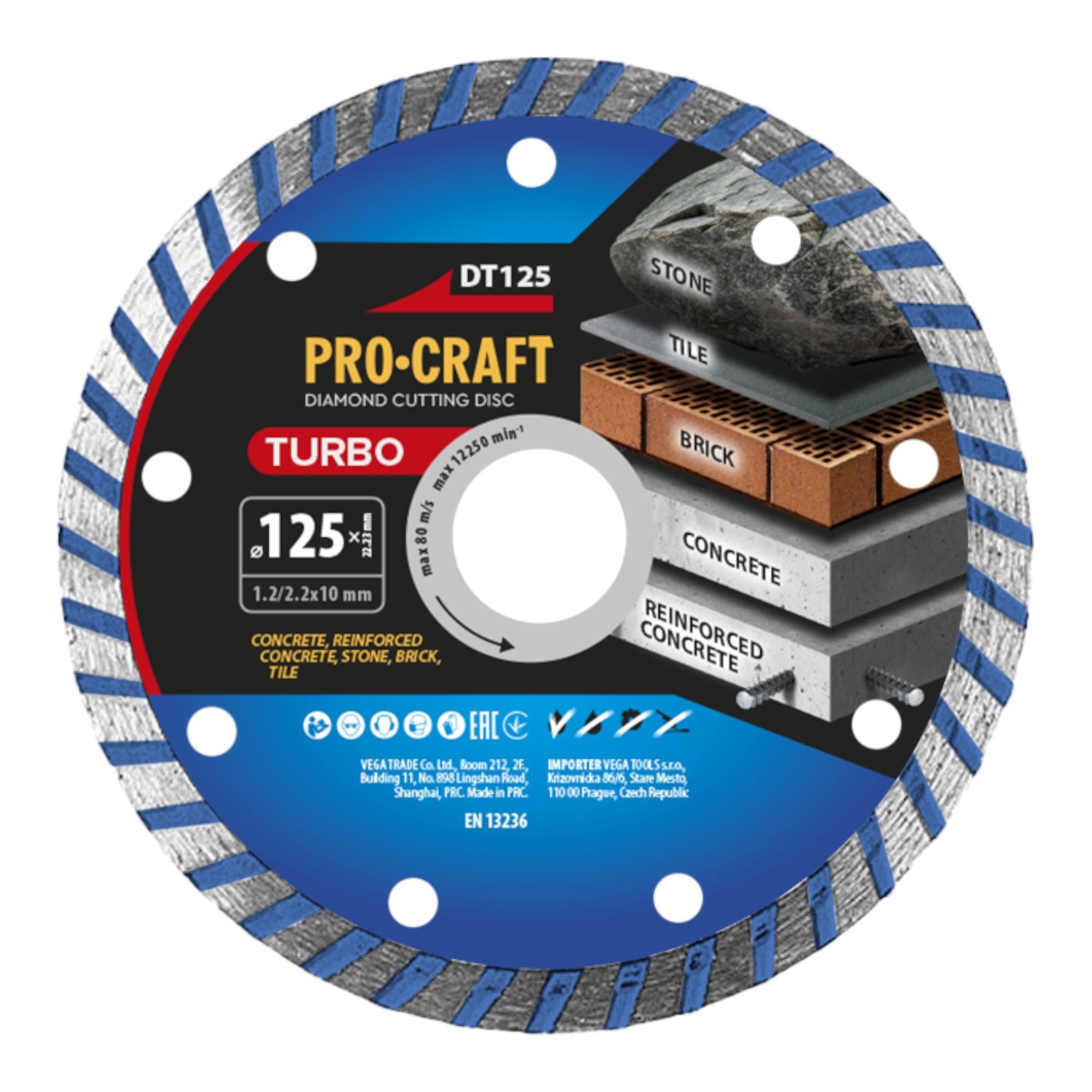 Procraft DT125 Diamanttrennscheibe Turbo 125 x 22 23 mm 1 - toolbrothers