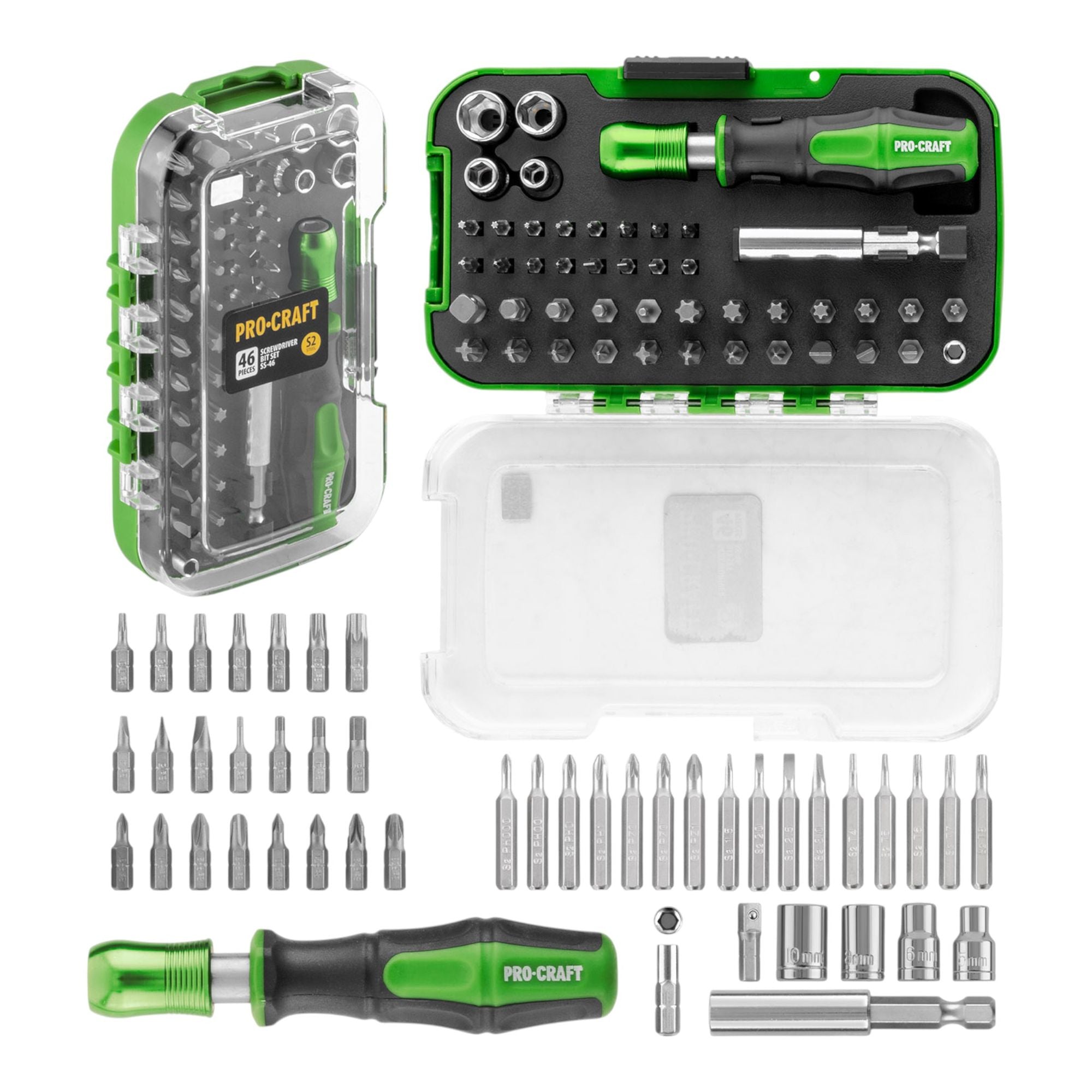 Procraft SS 46 Bit Set 46 tlg 25 28 mm Phillips Pozidriv Torx Hex Schlitz 0 - toolbrothers