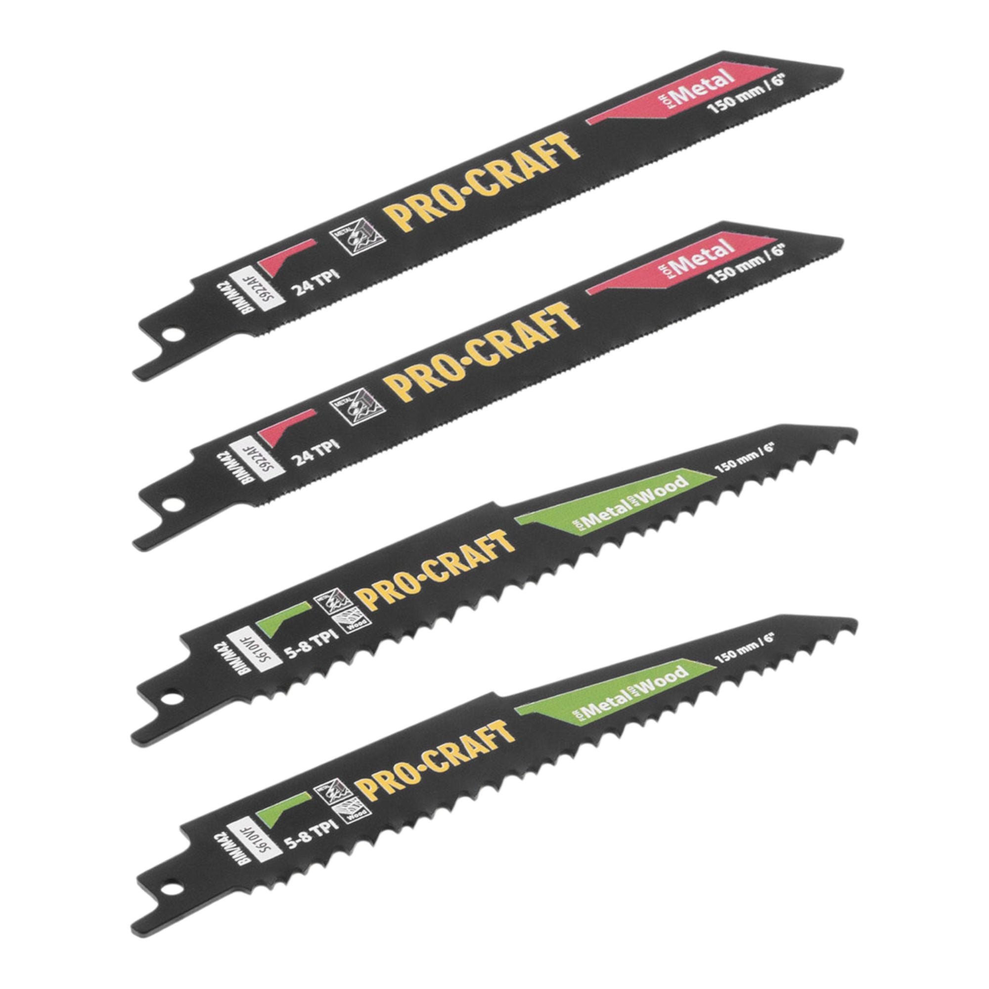 Procraft SB10 Saebelsaegeblatt Set 10 tlg 150 240 mm fuer Holz Metall Kunststoff 2 - toolbrothers