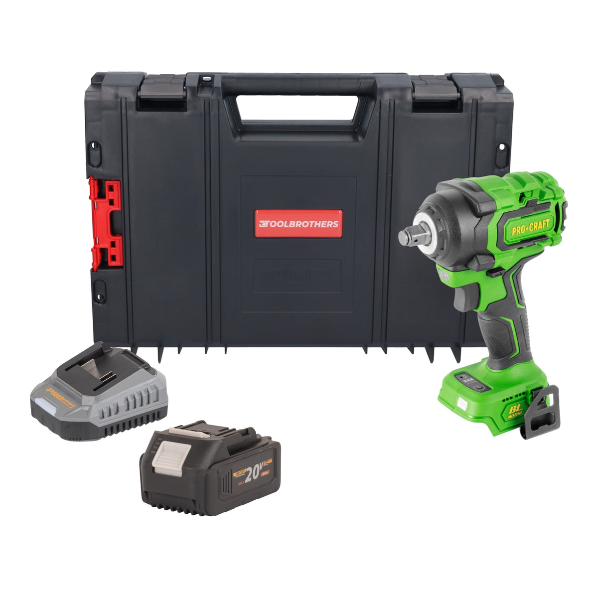 Procraft PWA18bb Clé à choc sans fil 20 V 550 Nm 1/2" Brushless Solo - sans batterie, sans chargeur