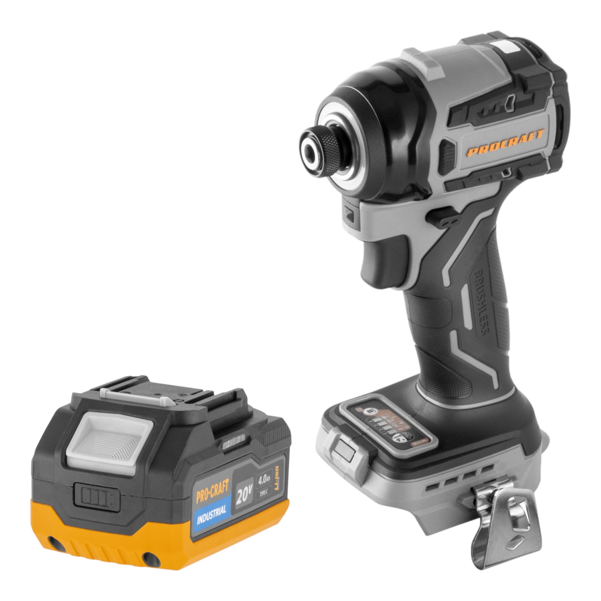 Procraft Industrial ID20Abb Akku Schlagschrauber 20 V 180 Nm 1 4 1x Akku 4 0 Ah ohne Ladegeraet 0 - toolbrothers