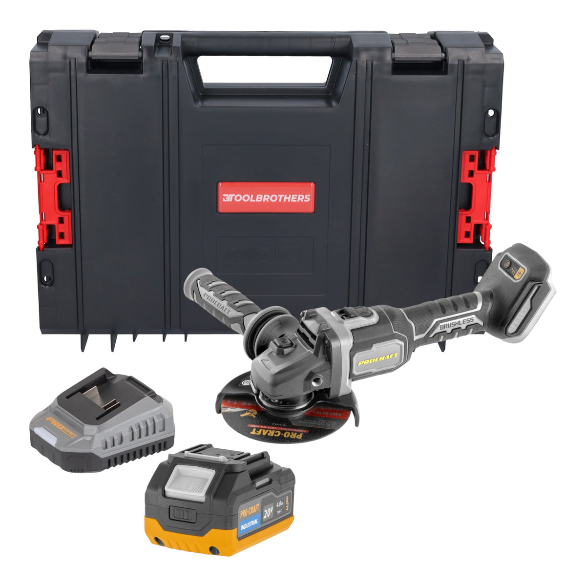 Meuleuse d'angle sans fil Procraft Industrial AG125Bbb 20 V 125 mm Brushless Solo - sans batterie, sans chargeur