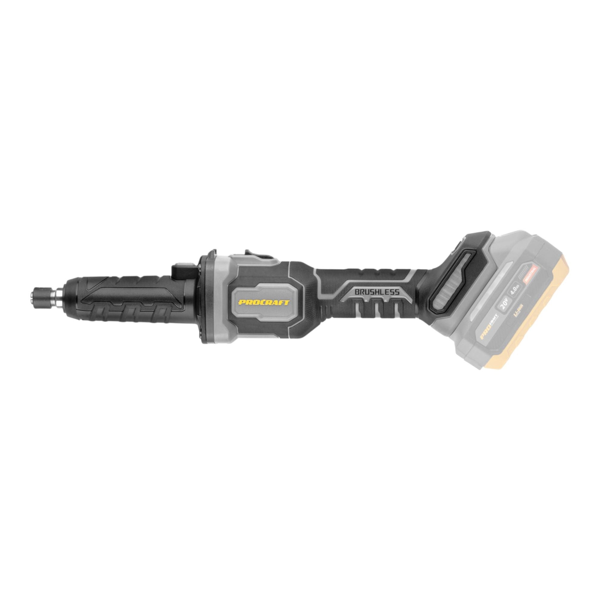 Procraft Industrial DG20A BB Akku Geradschleifer 20 V 6 mm Brushless 2x Akku 4 0 Ah Ladegeraet 2 - toolbrothers