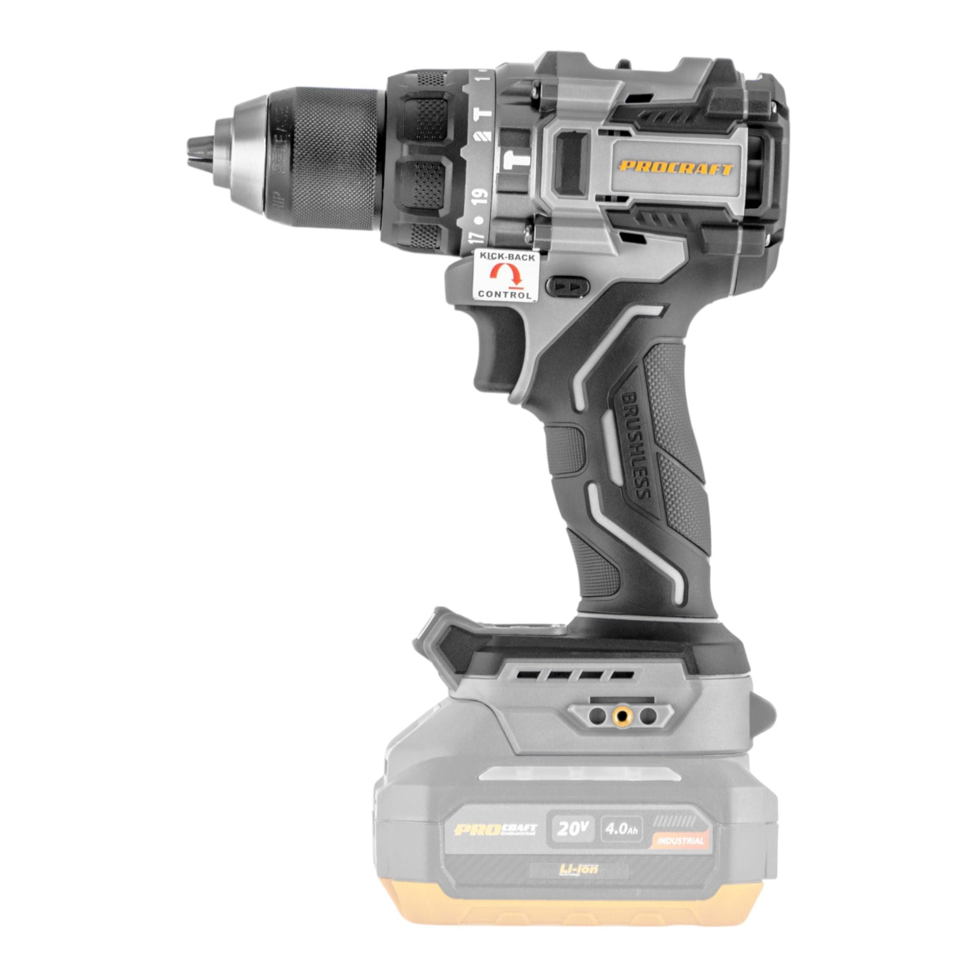 ProCraft Industrial CD20C BB Akku Schlagbohrschrauber 20 V 120 Nm Brushless 1x Akku 4 0 Ah Ladegeraet RHINO Toolcase 2 - toolbrothers
