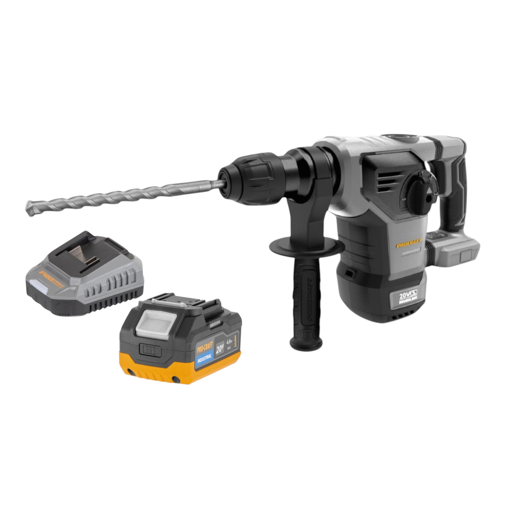 Procraft Industrial HD20B BB C Akku Kombihammer 20 V 5 J SDS plus Brushless 1x Akku 4 0 Ah Ladegeraet Koffer 0 - toolbrothers