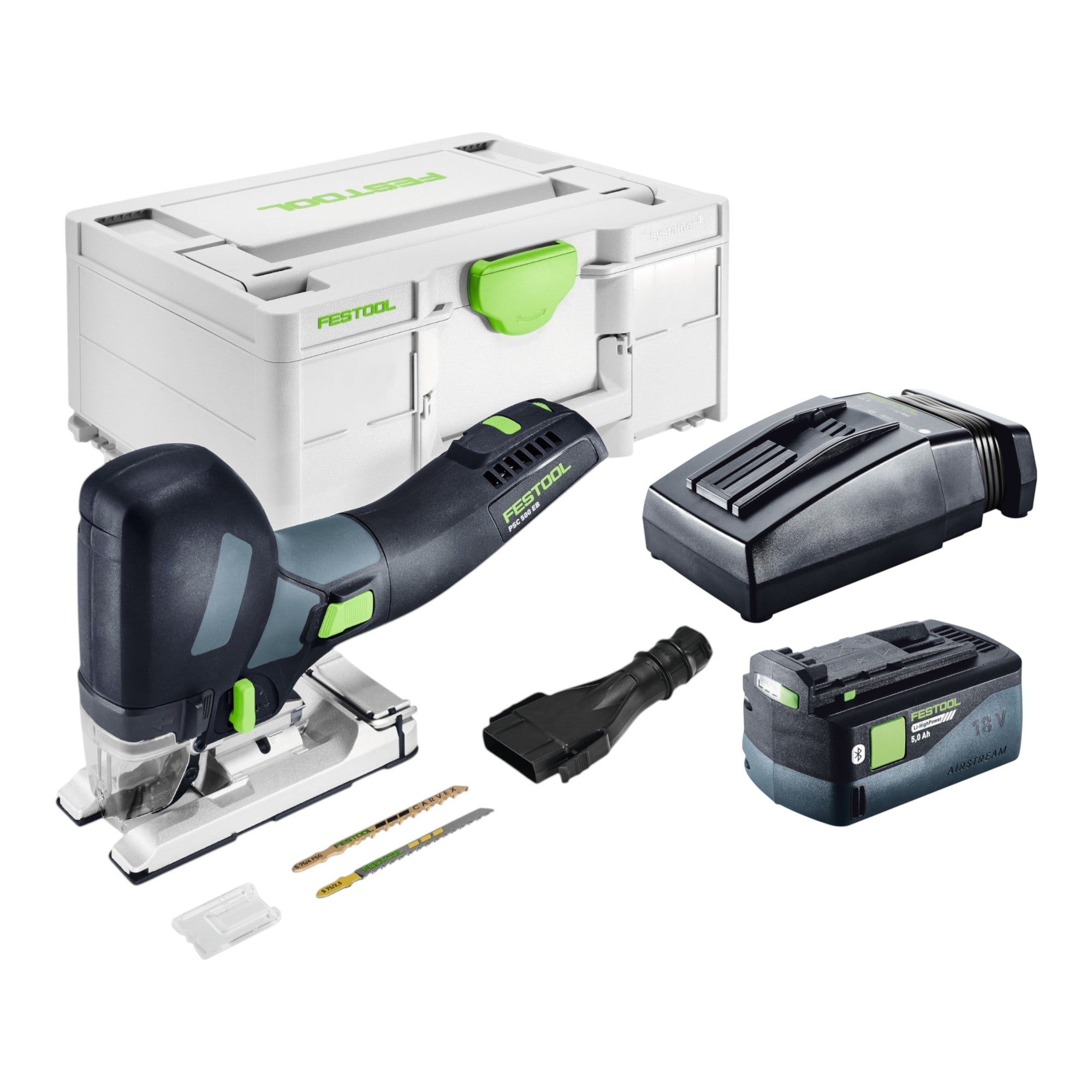 Festool PSC 500 EB Basic Akku Pendelstichsaege 18 V 120 mm 1x Akku 5 0 Ah Ladegeraet Systainer 0 - toolbrothers