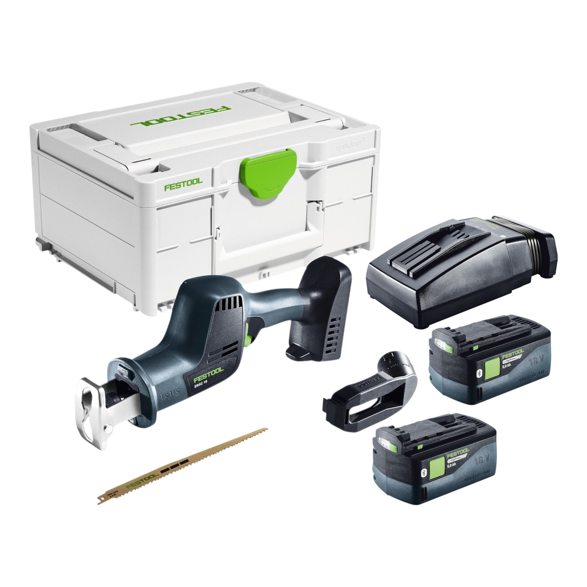 Festool ERSC 18 EB Basic Akku Saebelsaege 18 V 210 mm 2x Akku 5 0 Ah Ladegeraet Systainer 0 - toolbrothers