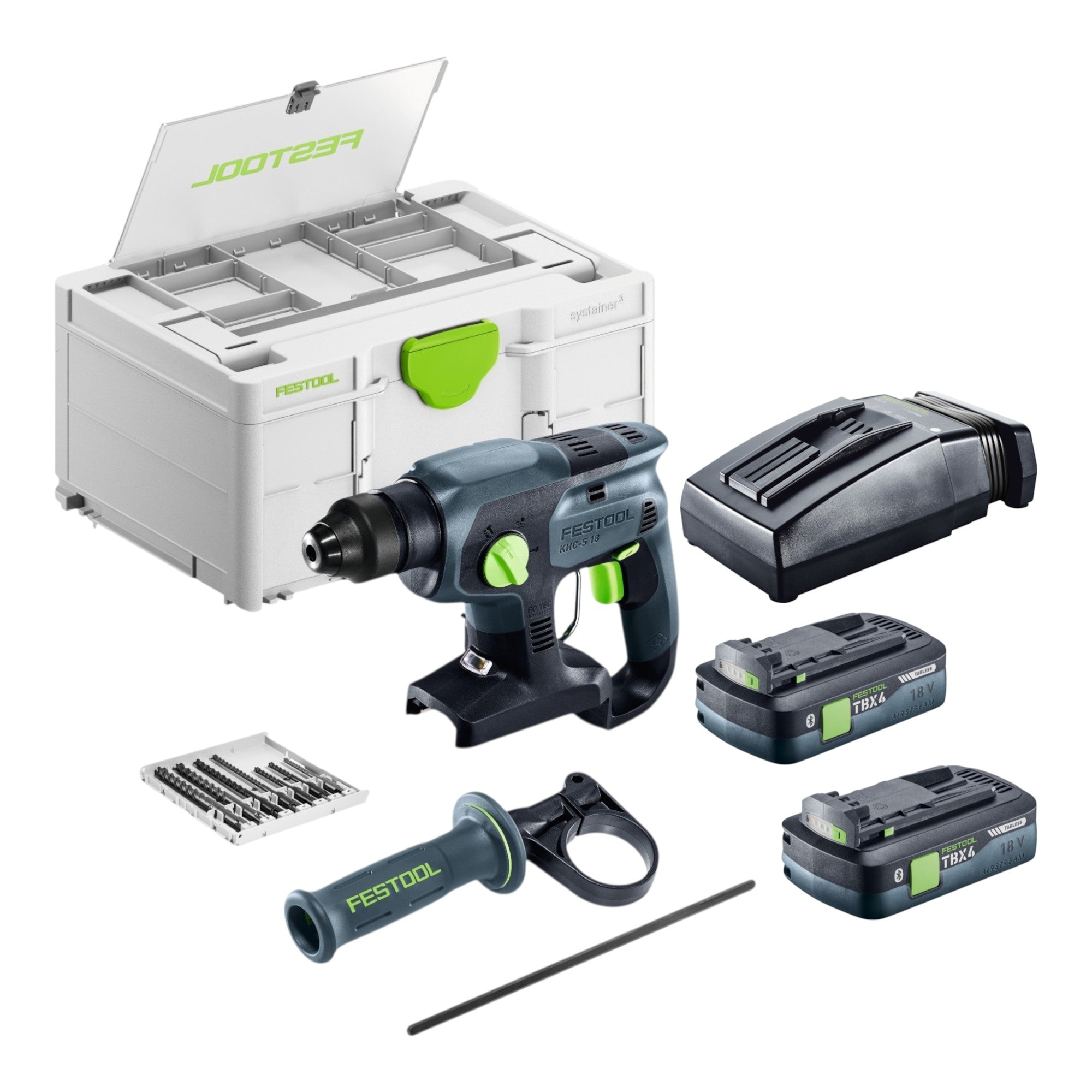 Festool KHC S 18 Basic Set Akku Kombihammer 18 V 1 7 J SDS plus 2x Akku 4 0 Ah Ladegeraet Systainer 0 - toolbrothers