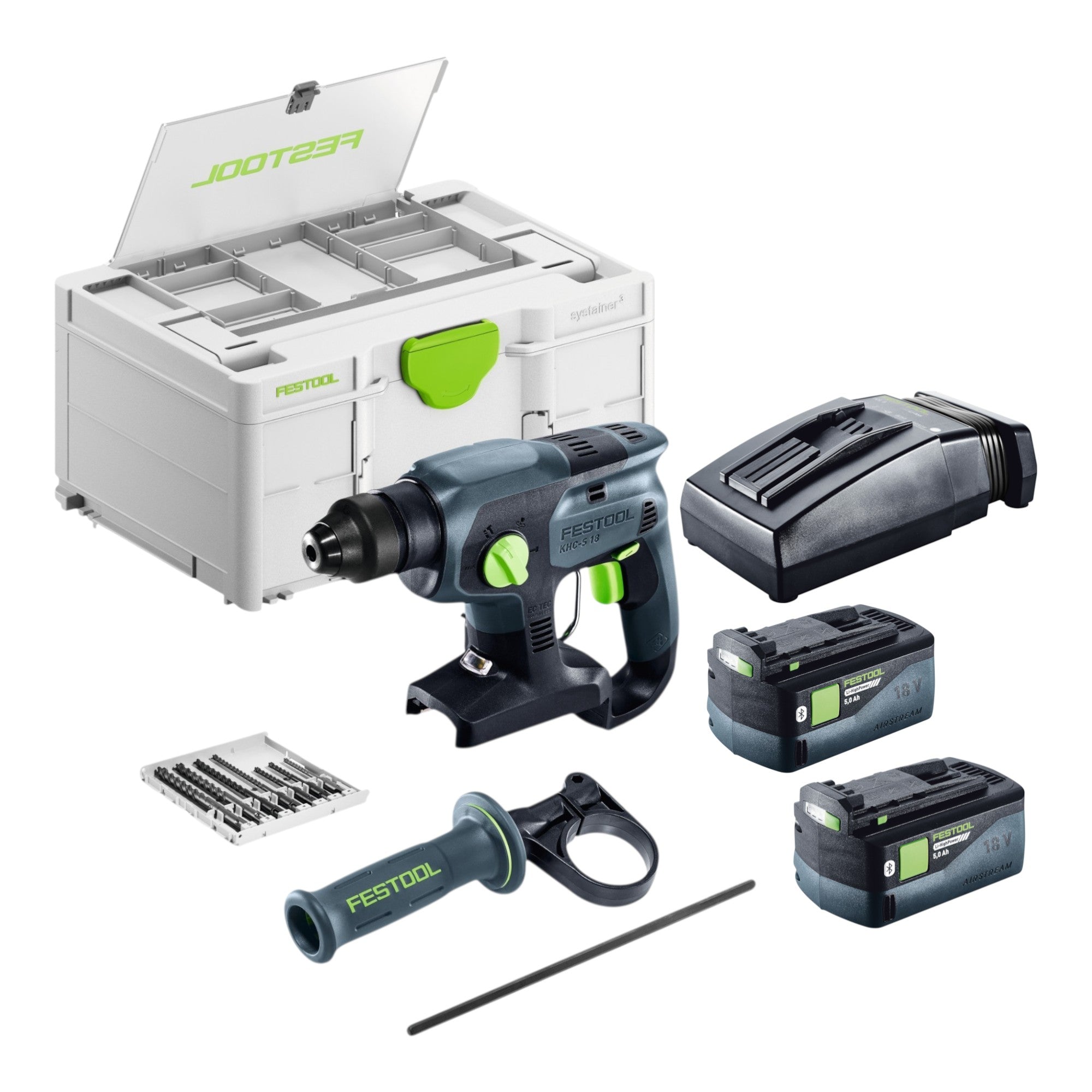 Festool KHC S 18 Basic Set Akku Kombihammer 18 V 1 7 J SDS plus 2x Akku 5 0 Ah Ladegeraet Systainer 0 - toolbrothers