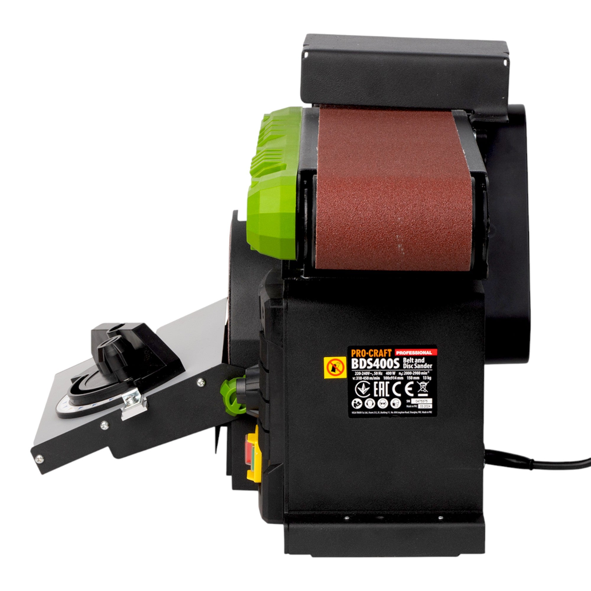 Procraft BDS400S Band und Tellerschleifmaschine 400 Watt 915 x 100 mm 10 tlg Schleifpapier Set 3 - toolbrothers