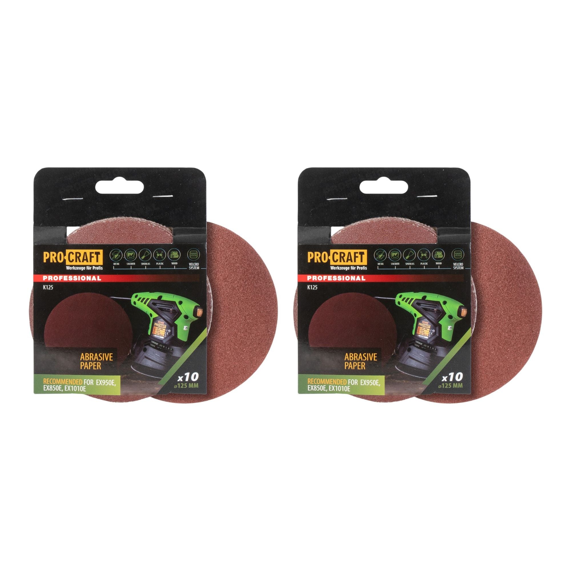 Procraft K125 240 Schleifpapier Klett 125 mm P240 20 Stk fuer Exzenterschleifer 0 - toolbrothers