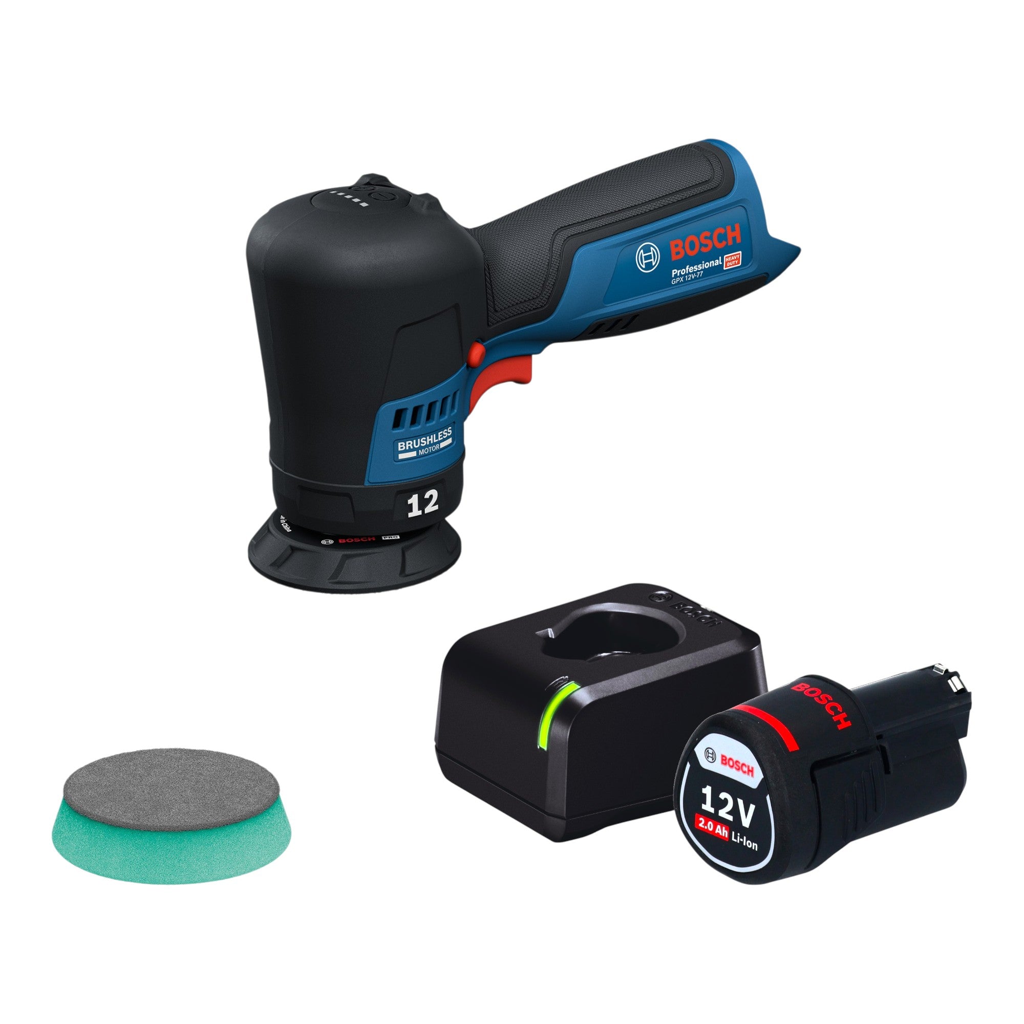 Bosch GPX 12V 77 Akku Polierer 12 V 77 mm Brushless 1x Akku 2 0 Ah Ladegeraet 0 - toolbrothers